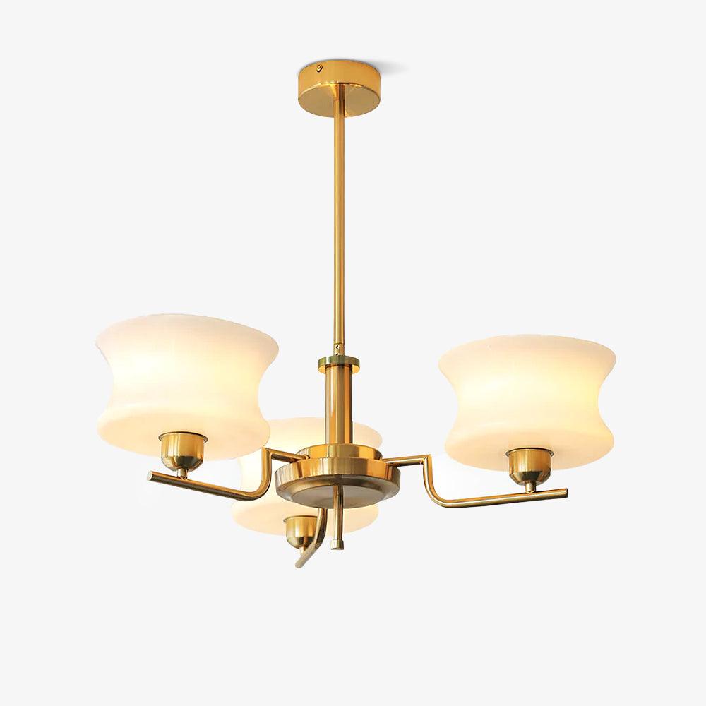 Lustra Chandelier Natural Gold Vintage Glass-Neutral Decor