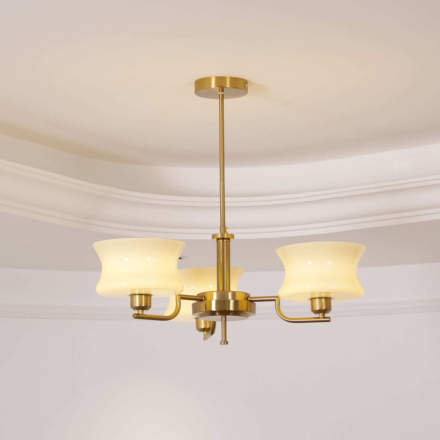 Lustra Chandelier Natural Gold Vintage Glass-Neutral Decor