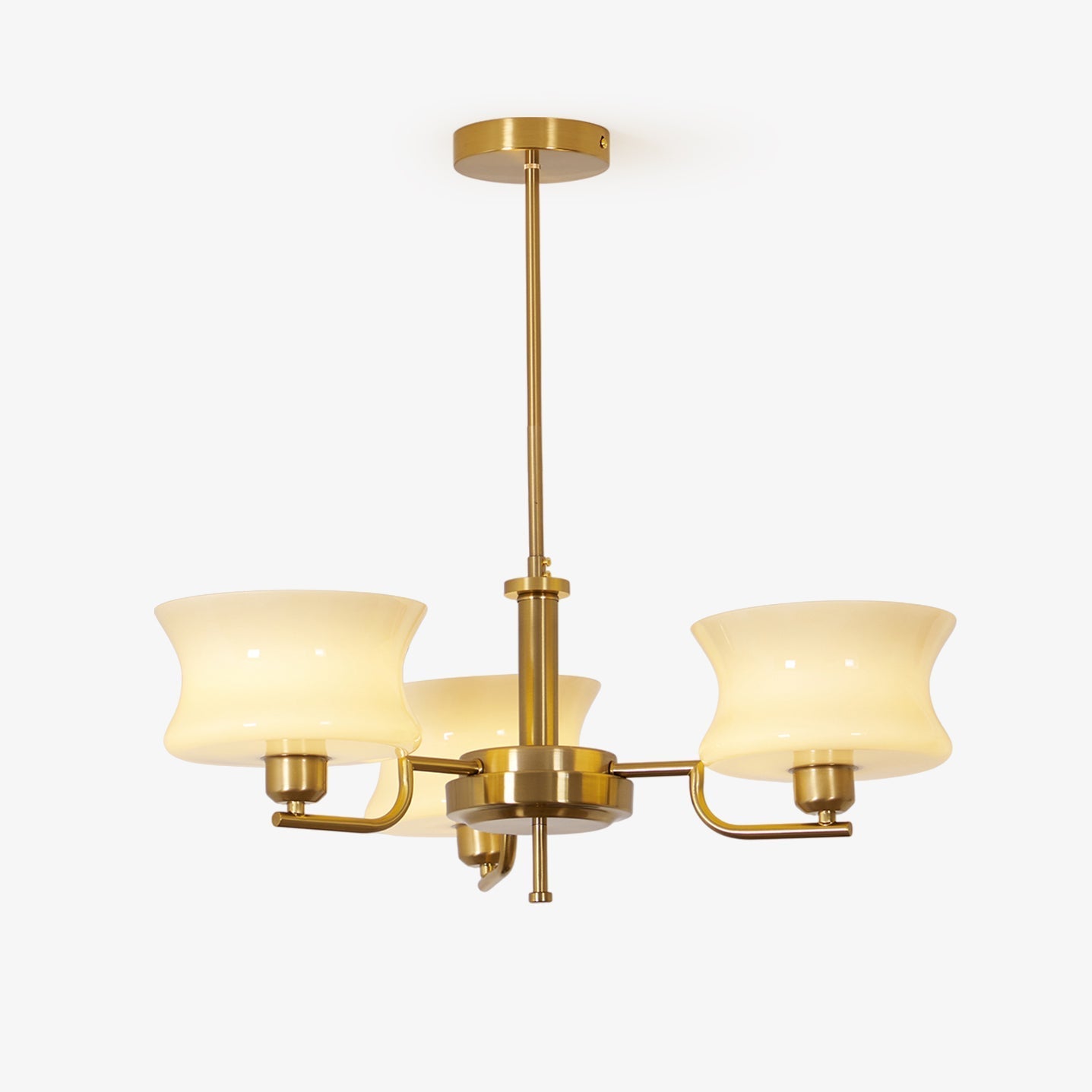 Lustra Chandelier Natural Gold Vintage Glass-Neutral Decor