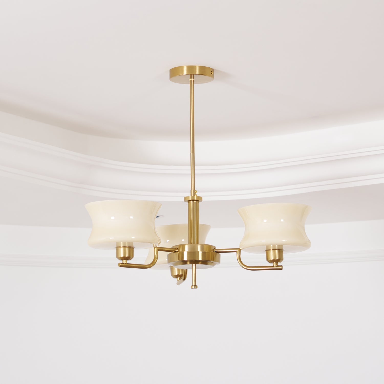 Lustra Chandelier Natural Gold Vintage Glass-Neutral Decor