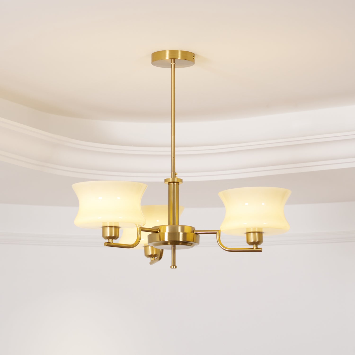 Lustra Chandelier Natural Gold Vintage Glass-Neutral Decor