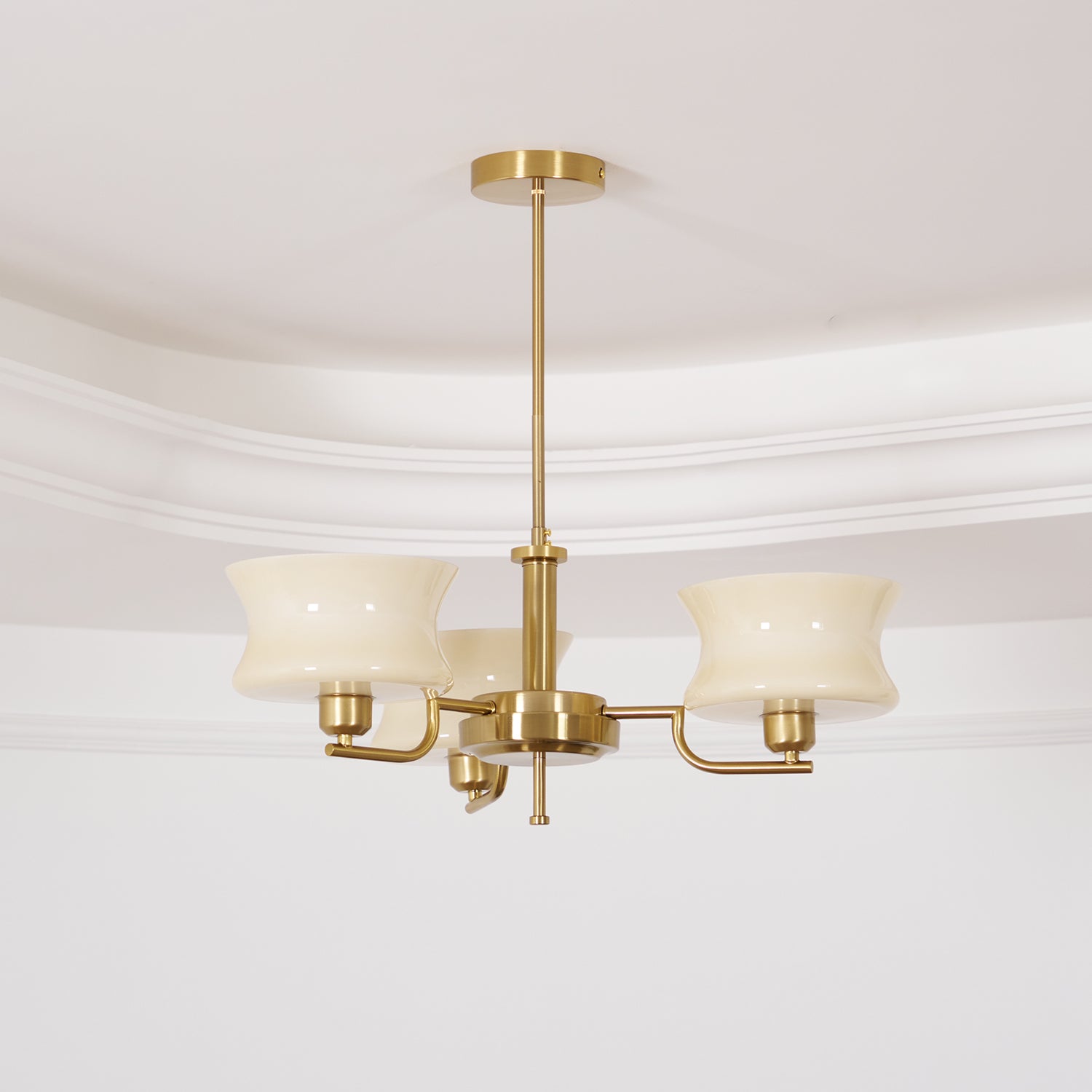Lustra Chandelier Natural Gold Vintage Glass-Neutral Decor