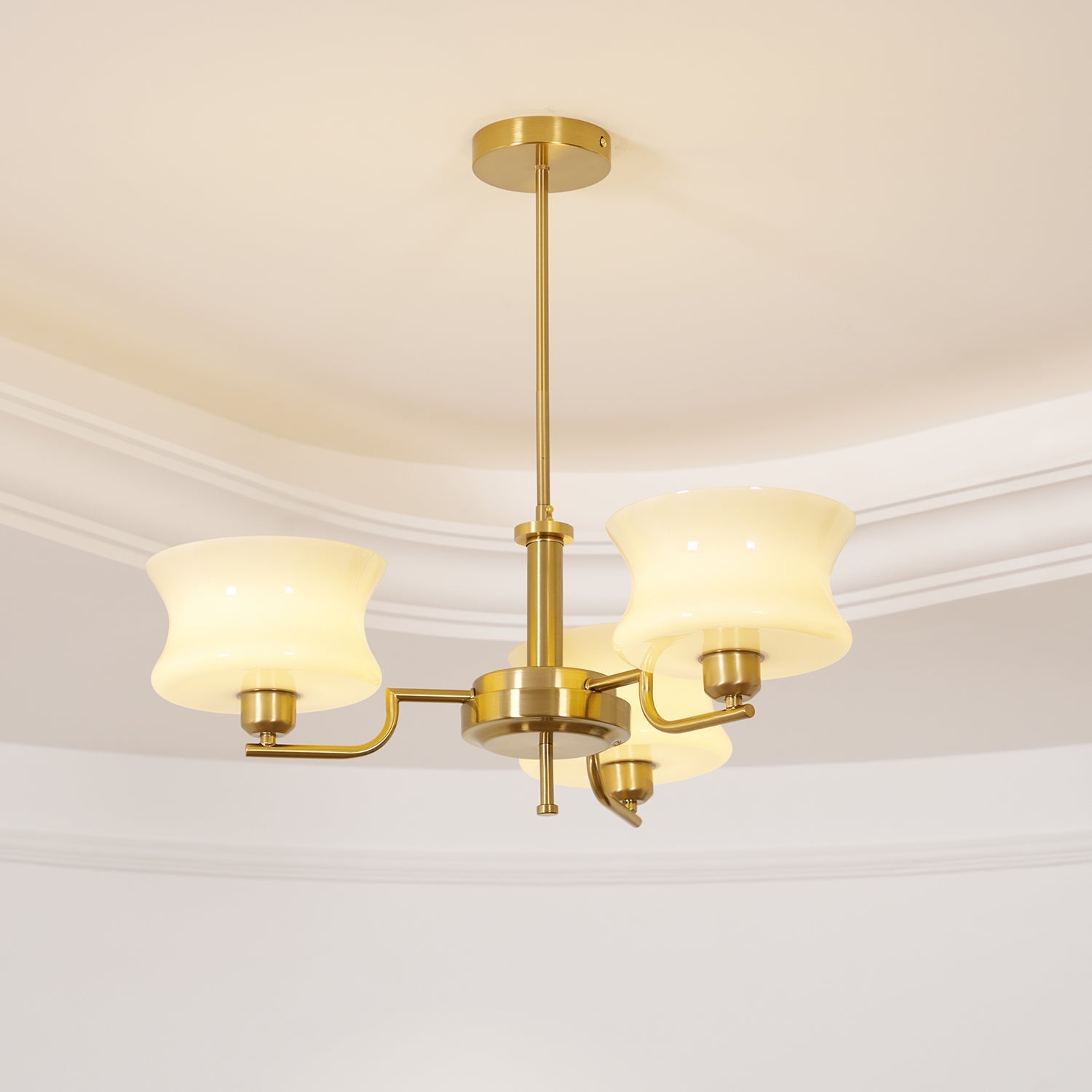 Lustra Chandelier Natural Gold Vintage Glass-Neutral Decor