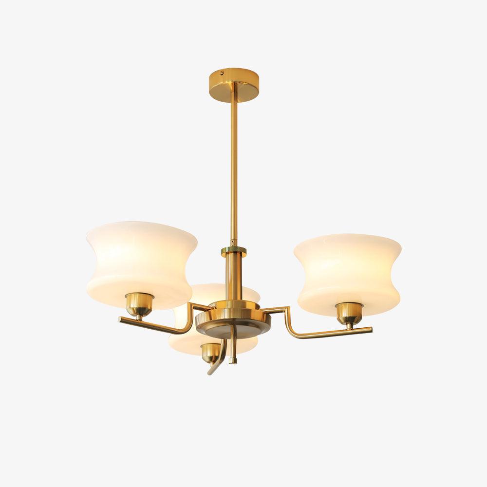 Lustra Chandelier Natural Gold Vintage Glass-Neutral Decor