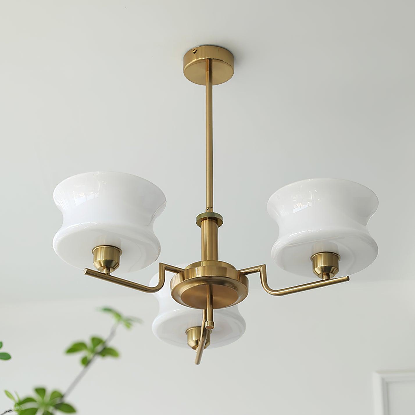 Lustra Chandelier Natural Gold Vintage Glass-Neutral Decor