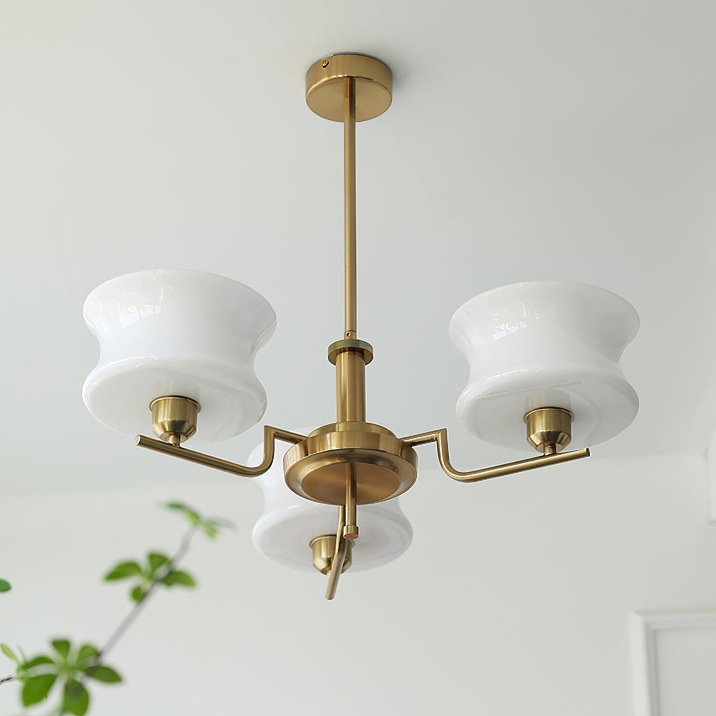 Lustra Chandelier Natural Gold Vintage Glass-Neutral Decor