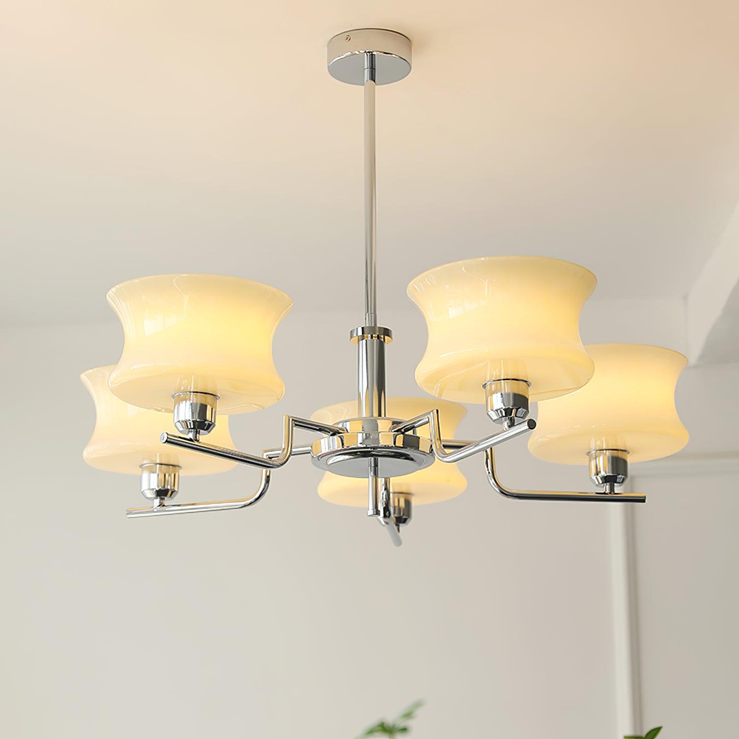 Lustra Chandelier Natural Gold Vintage Glass-Neutral Decor