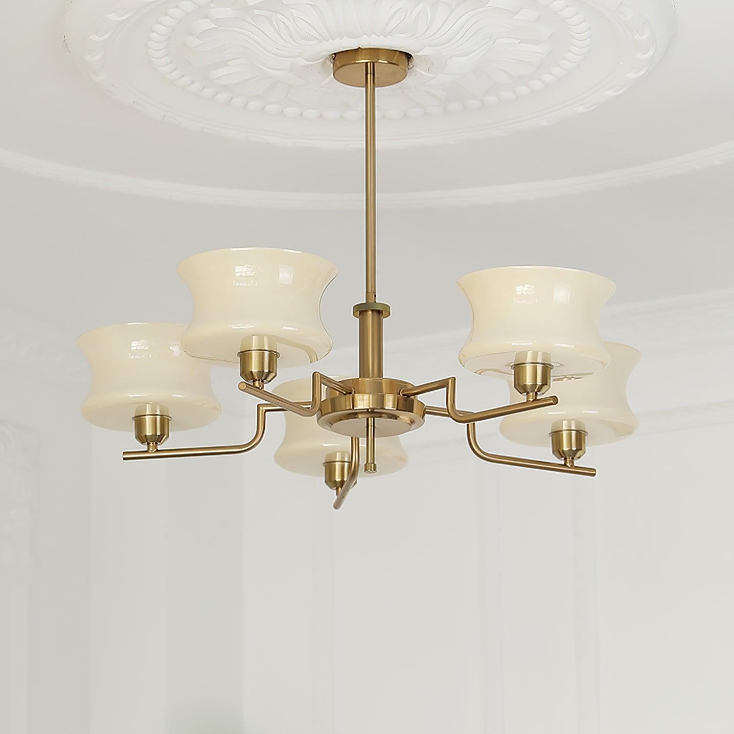 Lustra Chandelier Natural Gold Vintage Glass-Neutral Decor