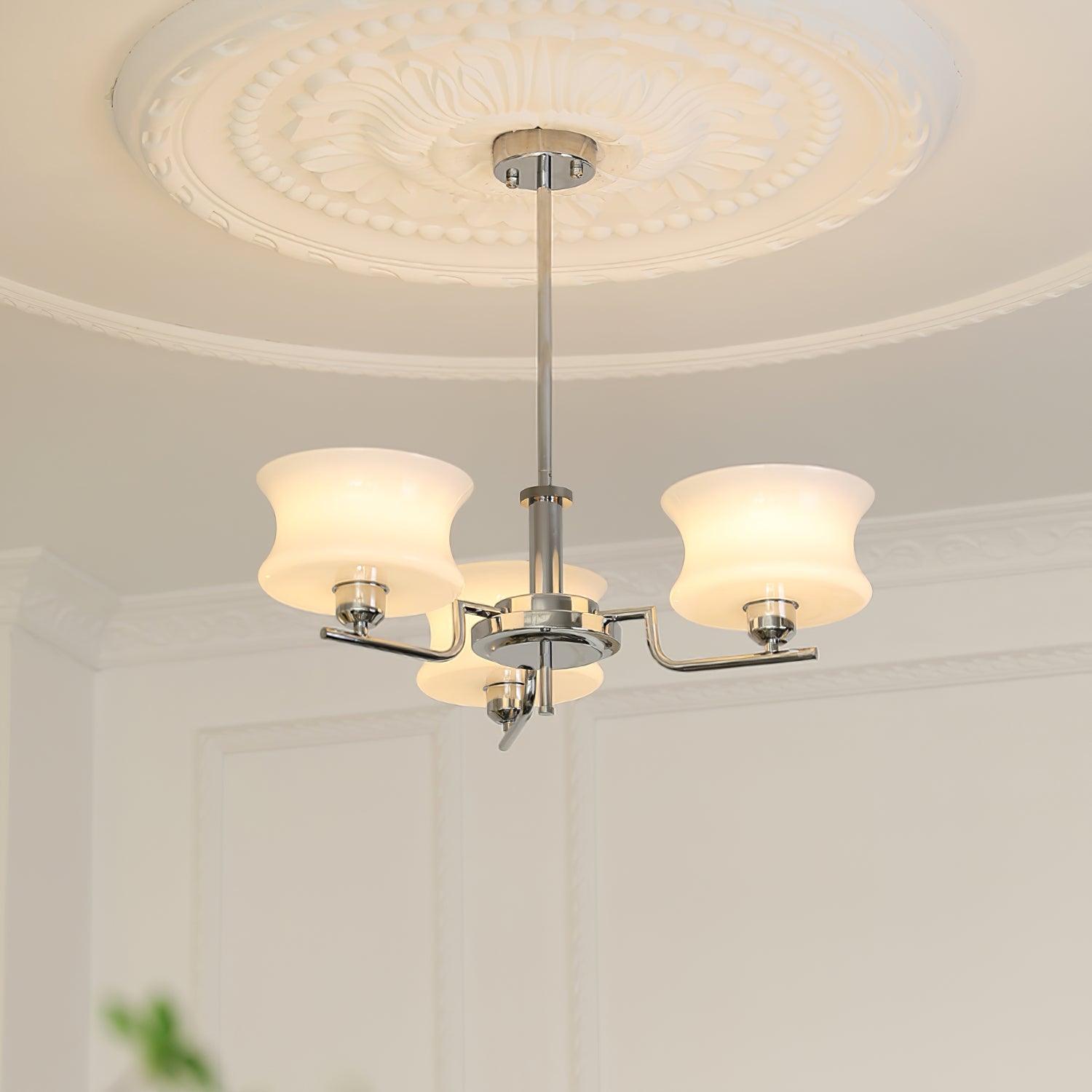 Lustra Chandelier Natural Gold Vintage Glass-Neutral Decor