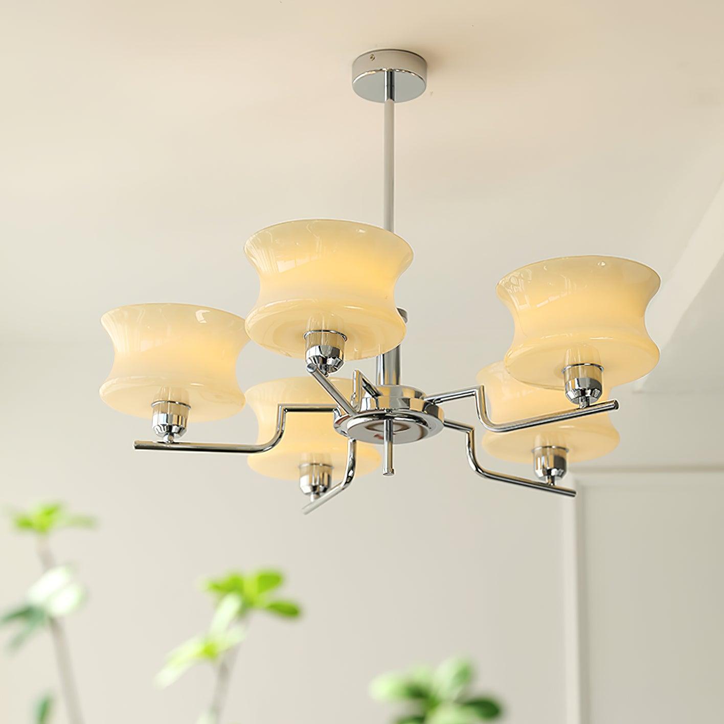 Lustra Chandelier Natural Gold Vintage Glass-Neutral Decor