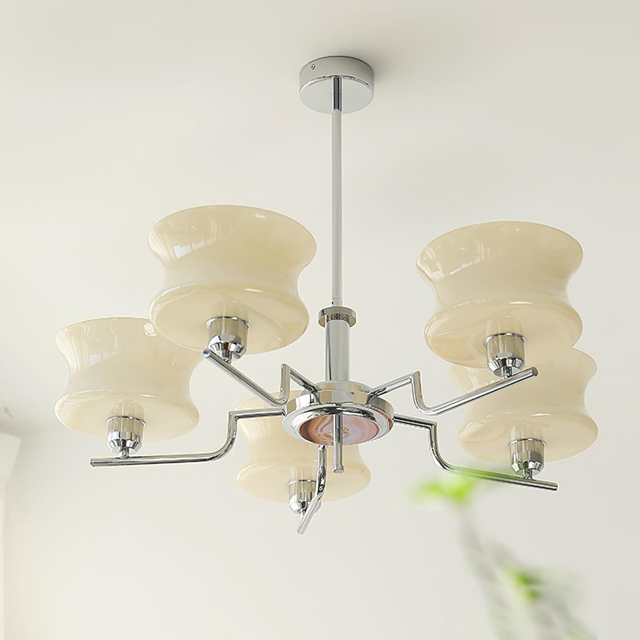 Lustra Chandelier Natural Gold Vintage Glass-Neutral Decor