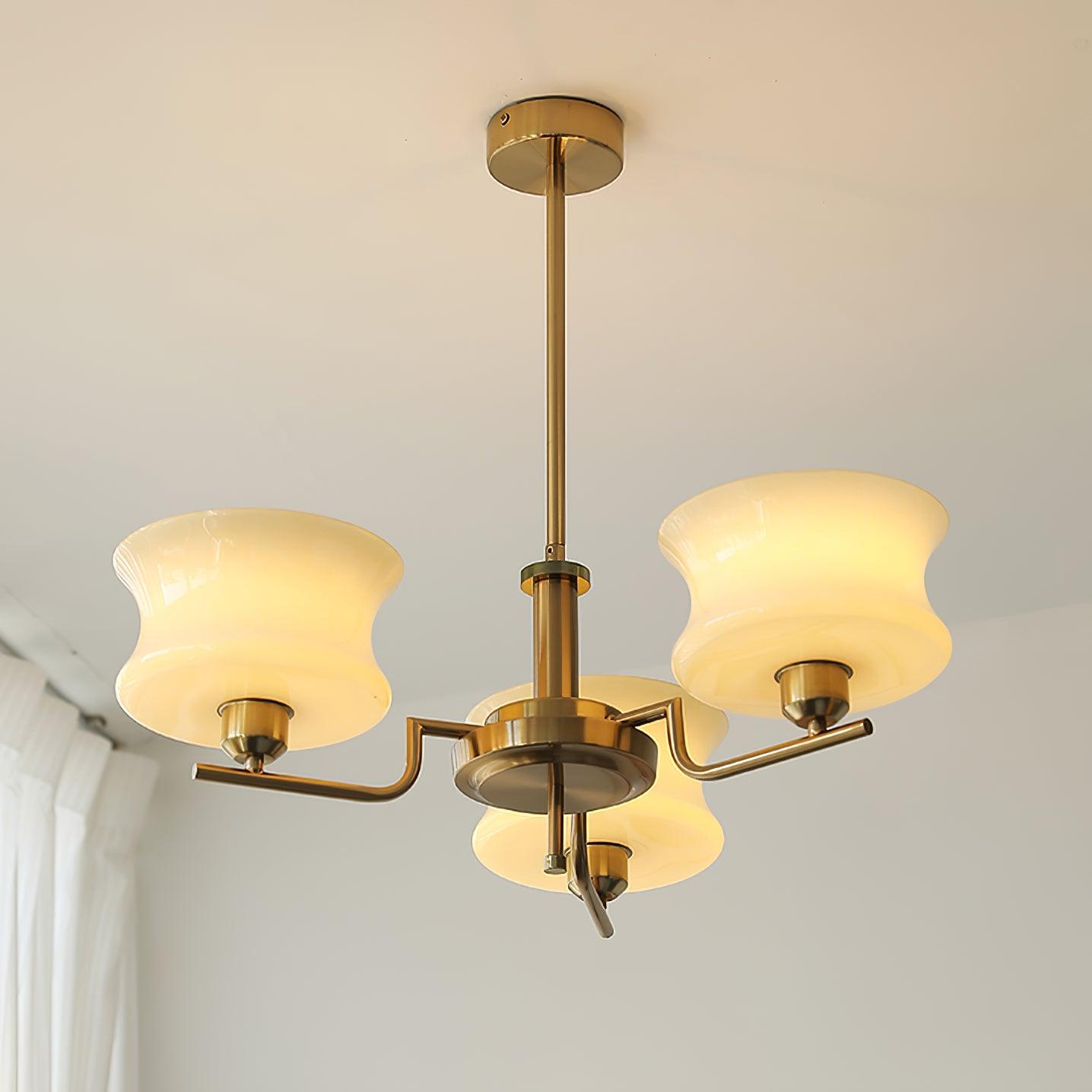 Lustra Chandelier Natural Gold Vintage Glass-Neutral Decor