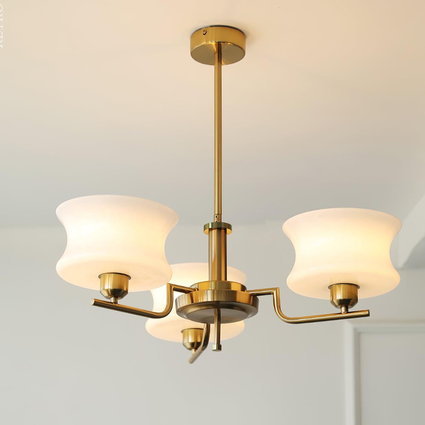 Lustra Chandelier Natural Gold Vintage Glass-Neutral Decor