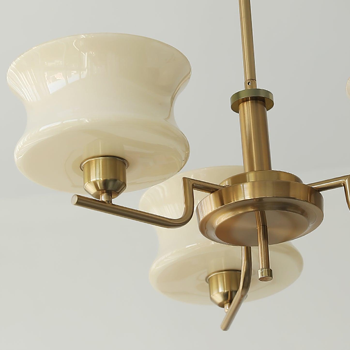 Lustra Chandelier Natural Gold Vintage Glass-Neutral Decor