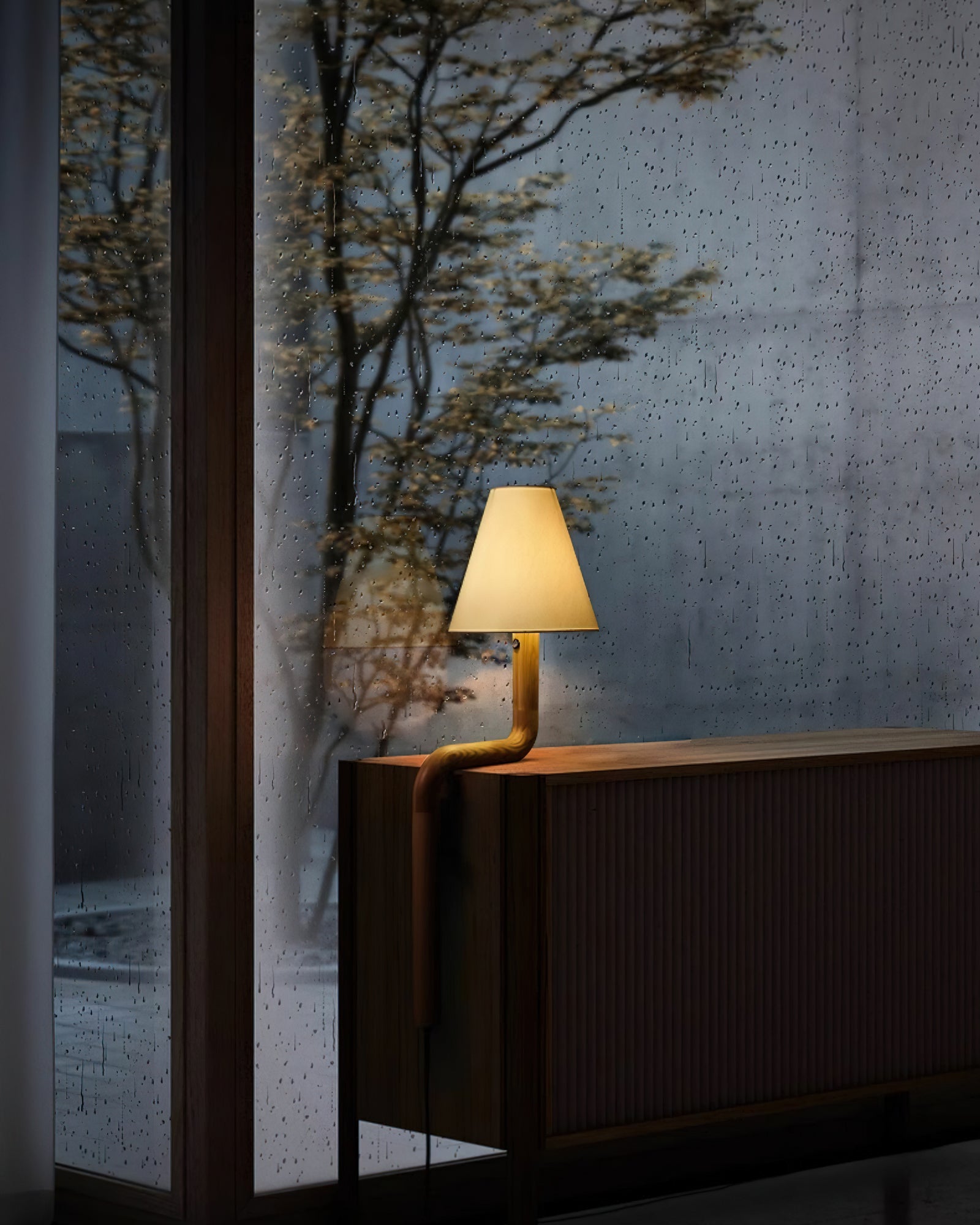 Vira Bend Wood Table Lamp-Neutral Decor