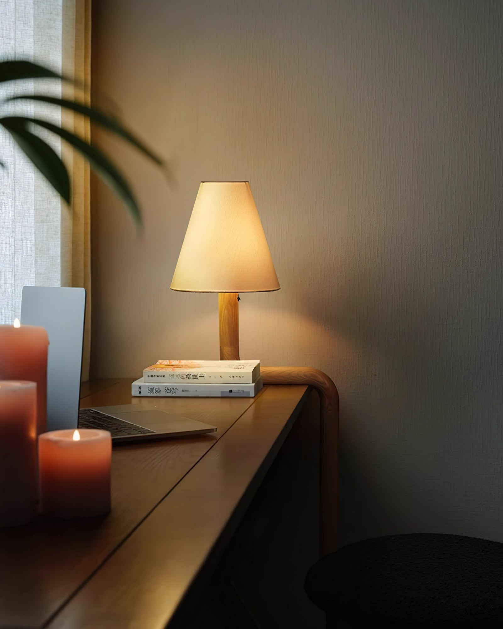 Vira Bend Wood Table Lamp-Neutral Decor