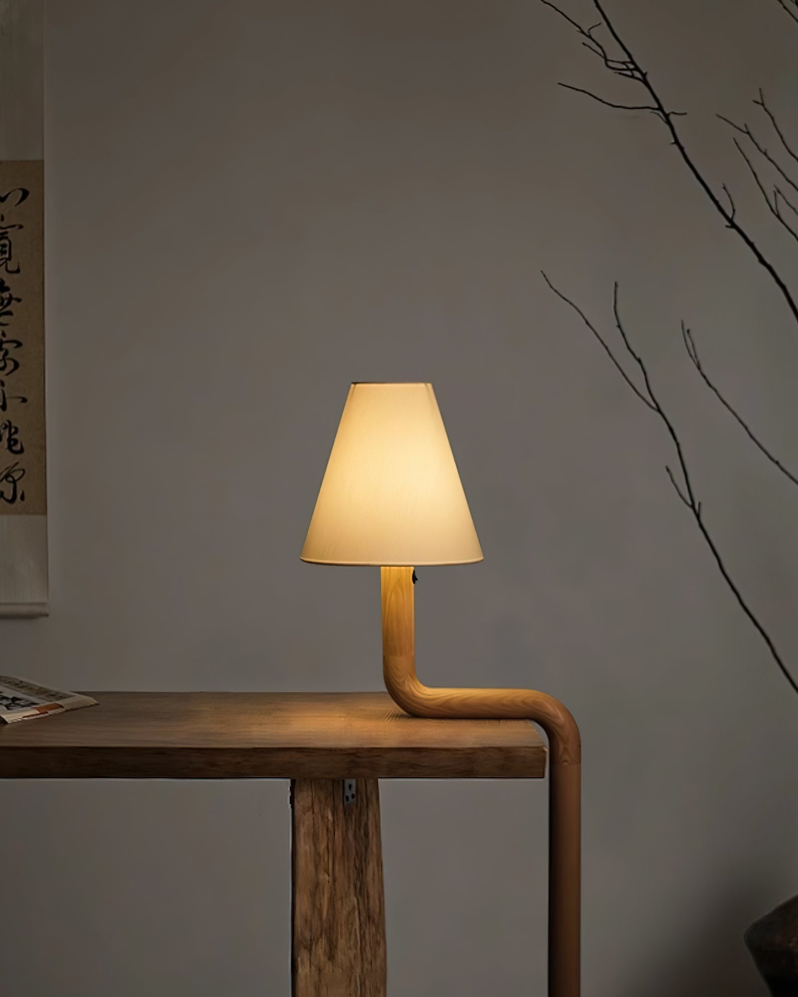 Vira Bend Wood Table Lamp-Neutral Decor