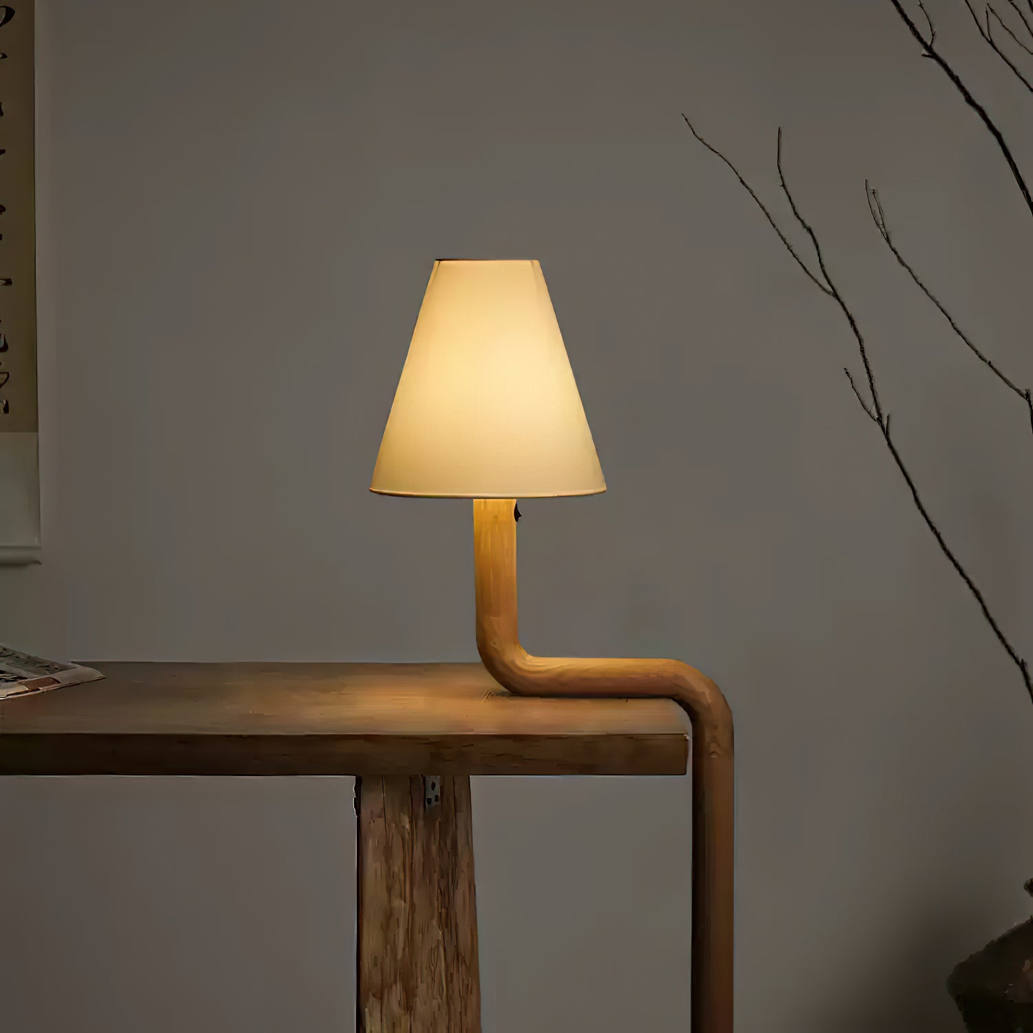 Vira Bend Wood Table Lamp-Neutral Decor