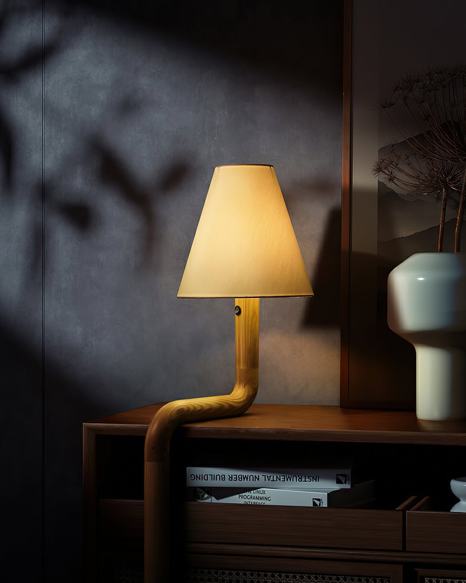 Vira Bend Wood Table Lamp-Neutral Decor