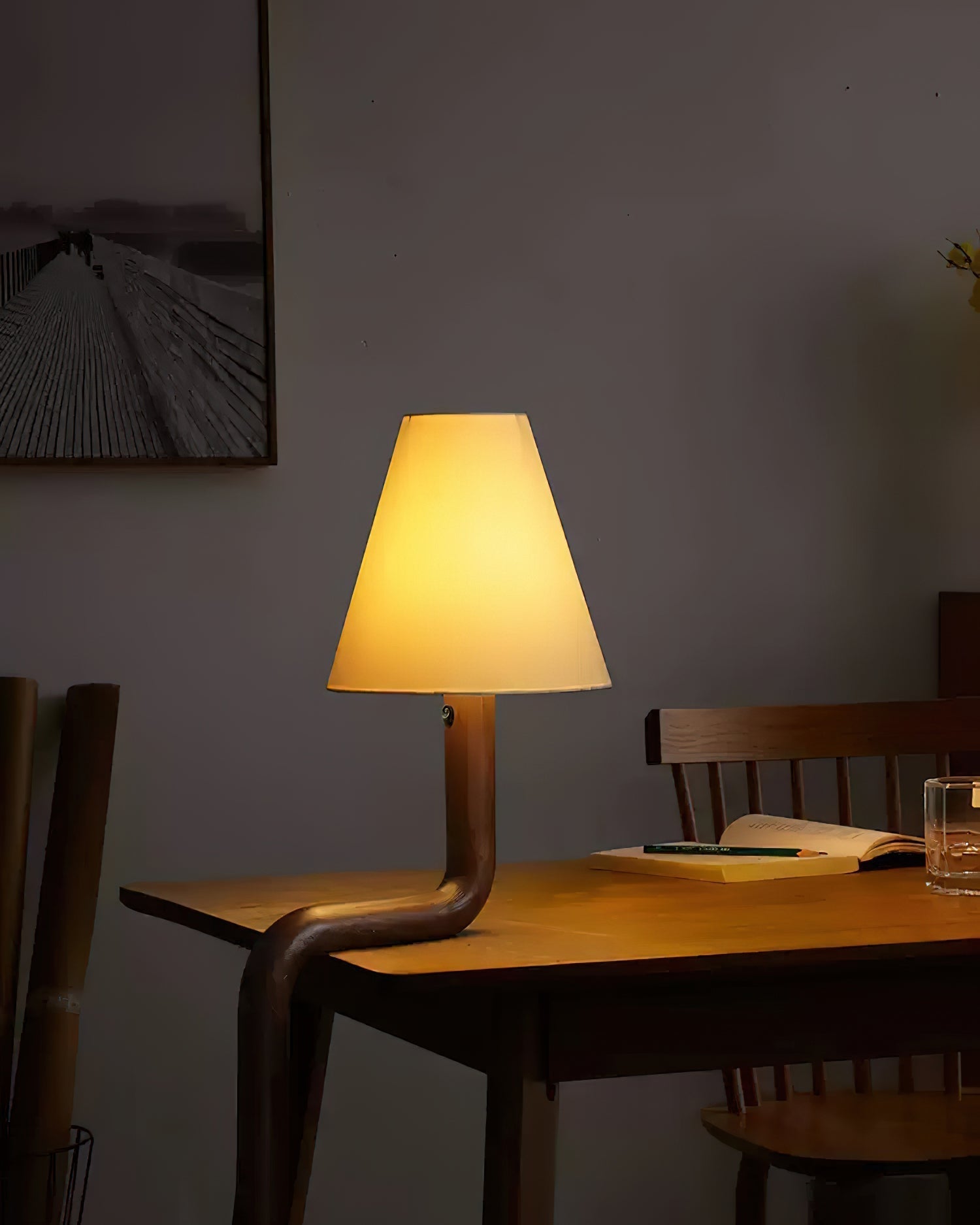Vira Bend Wood Table Lamp-Neutral Decor
