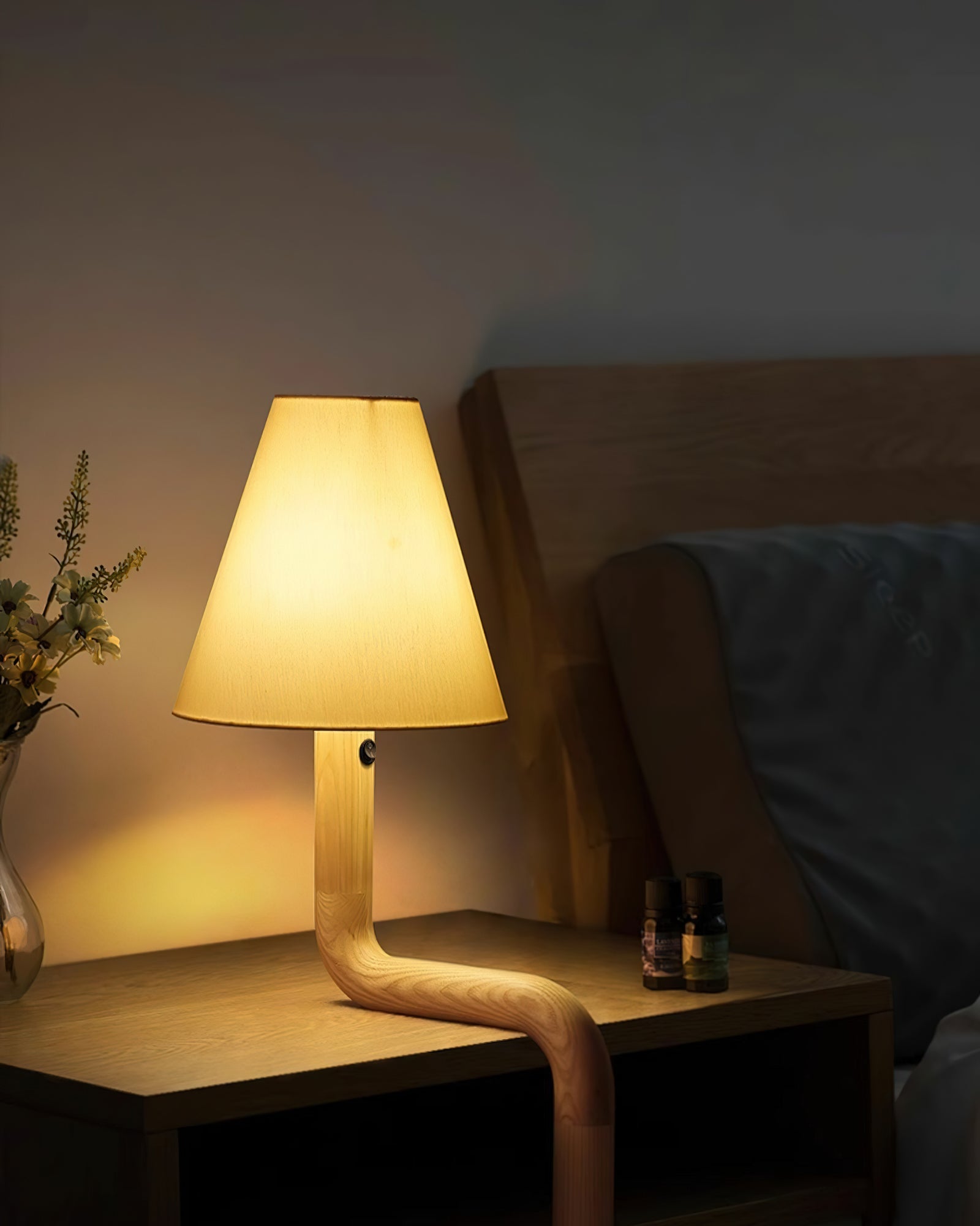 Vira Bend Wood Table Lamp-Neutral Decor