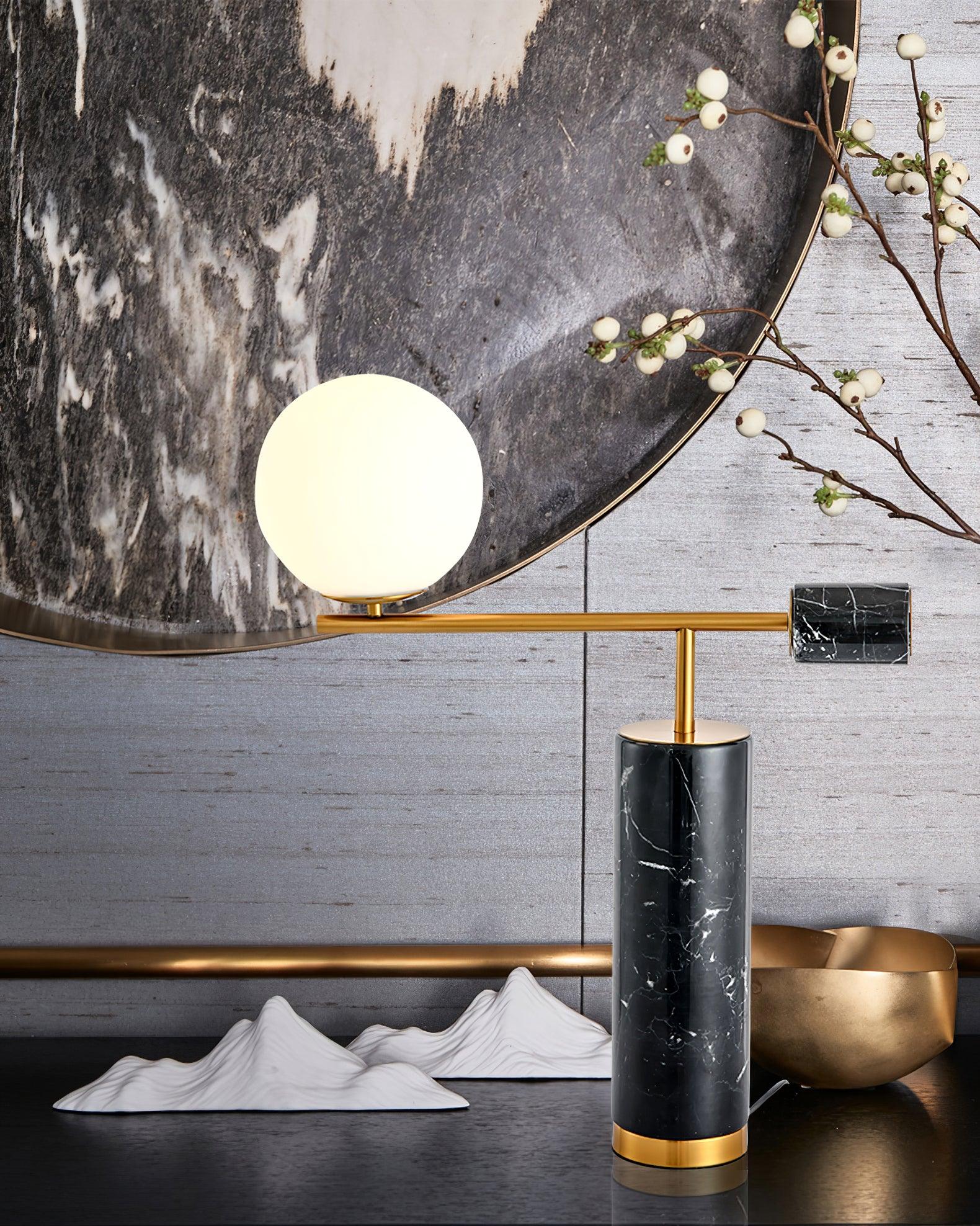 Eurrinion Balancing Marble Desk Lamp-Neutral Decor