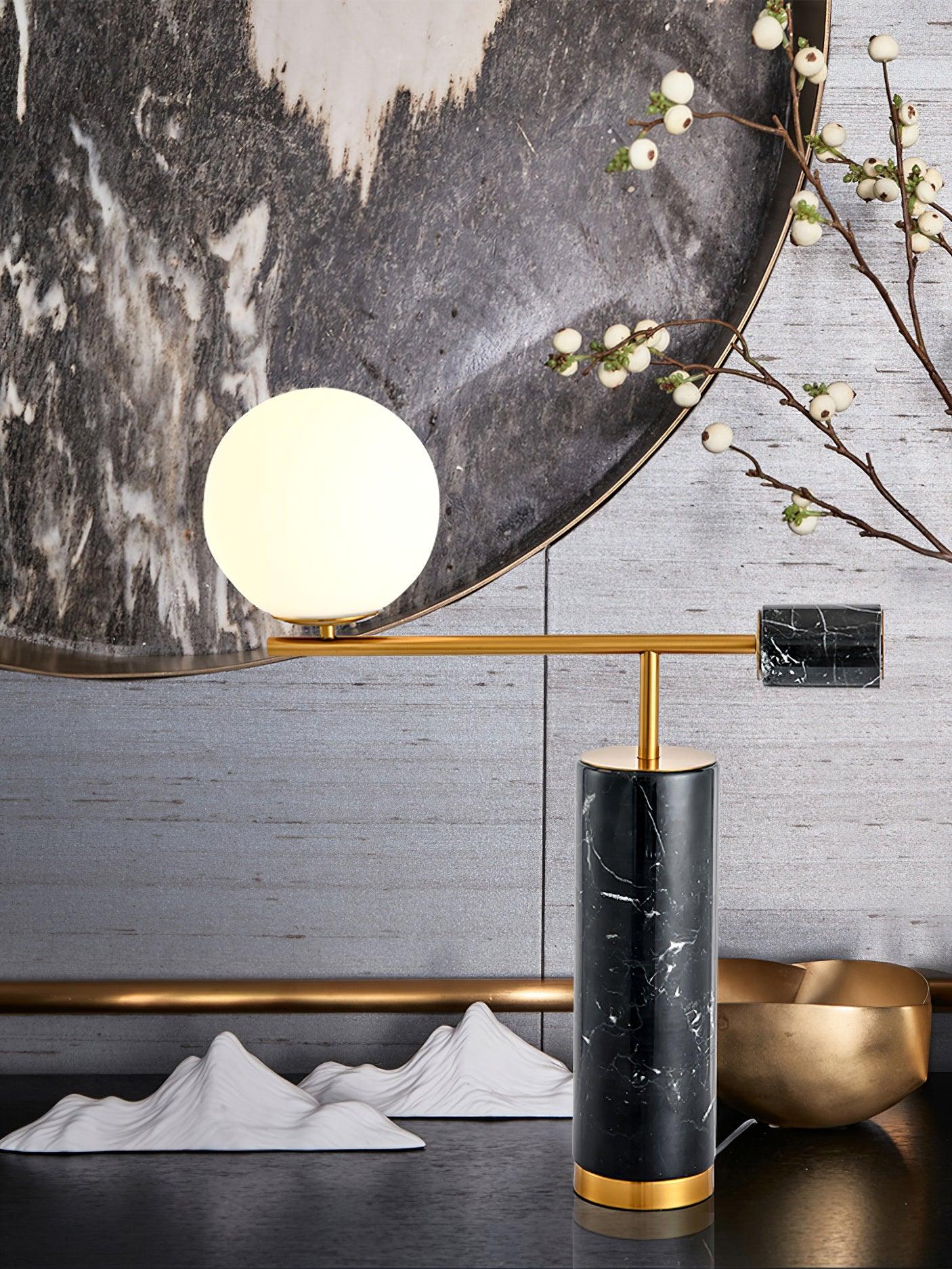 Eurrinion Balancing Marble Desk Lamp-Neutral Decor