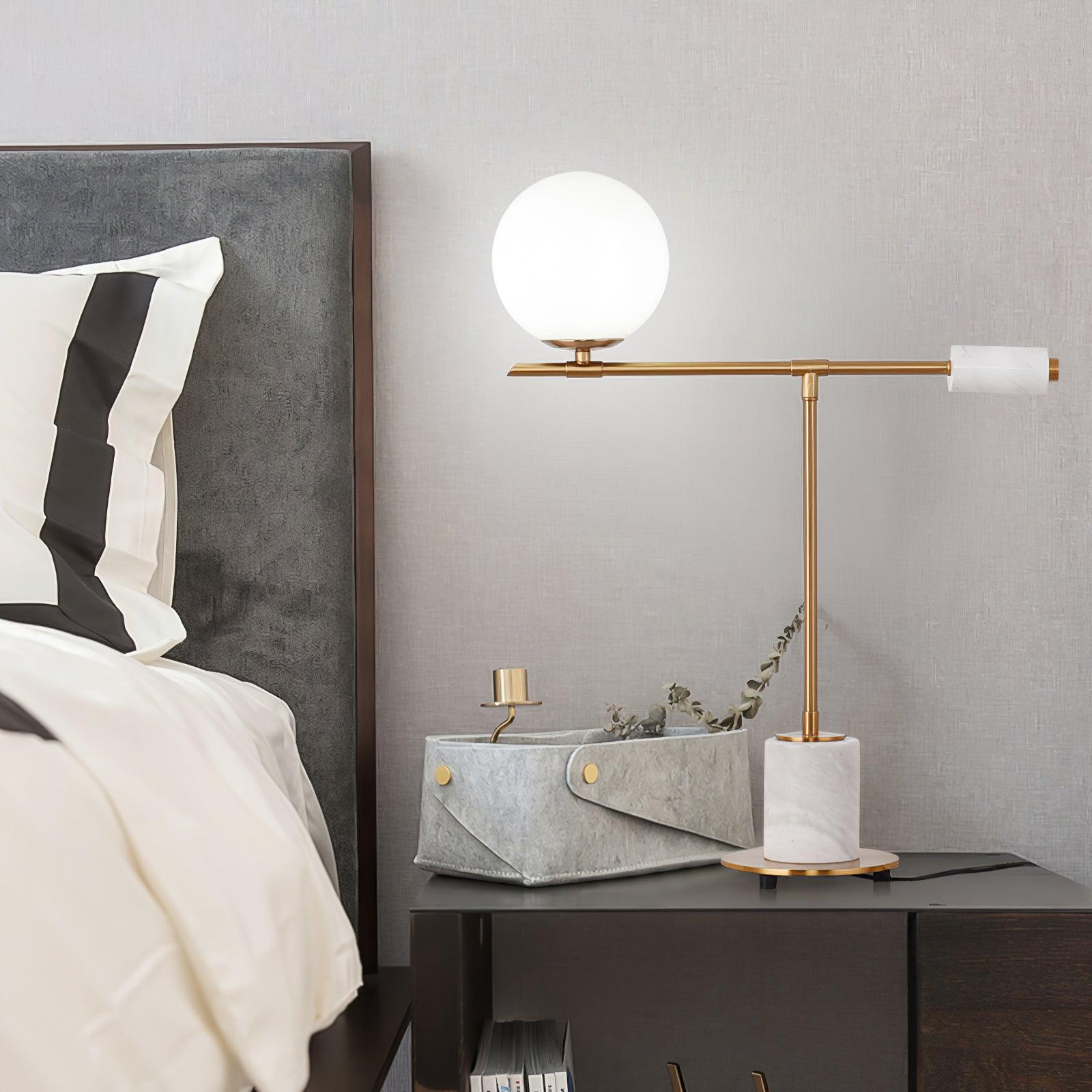 Eurrinion Balancing Marble Desk Lamp-Neutral Decor