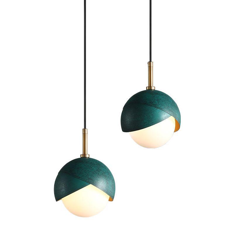 Jynara Pendant Lamp Brass Nested Opal Globe Modern-Neutral Decor