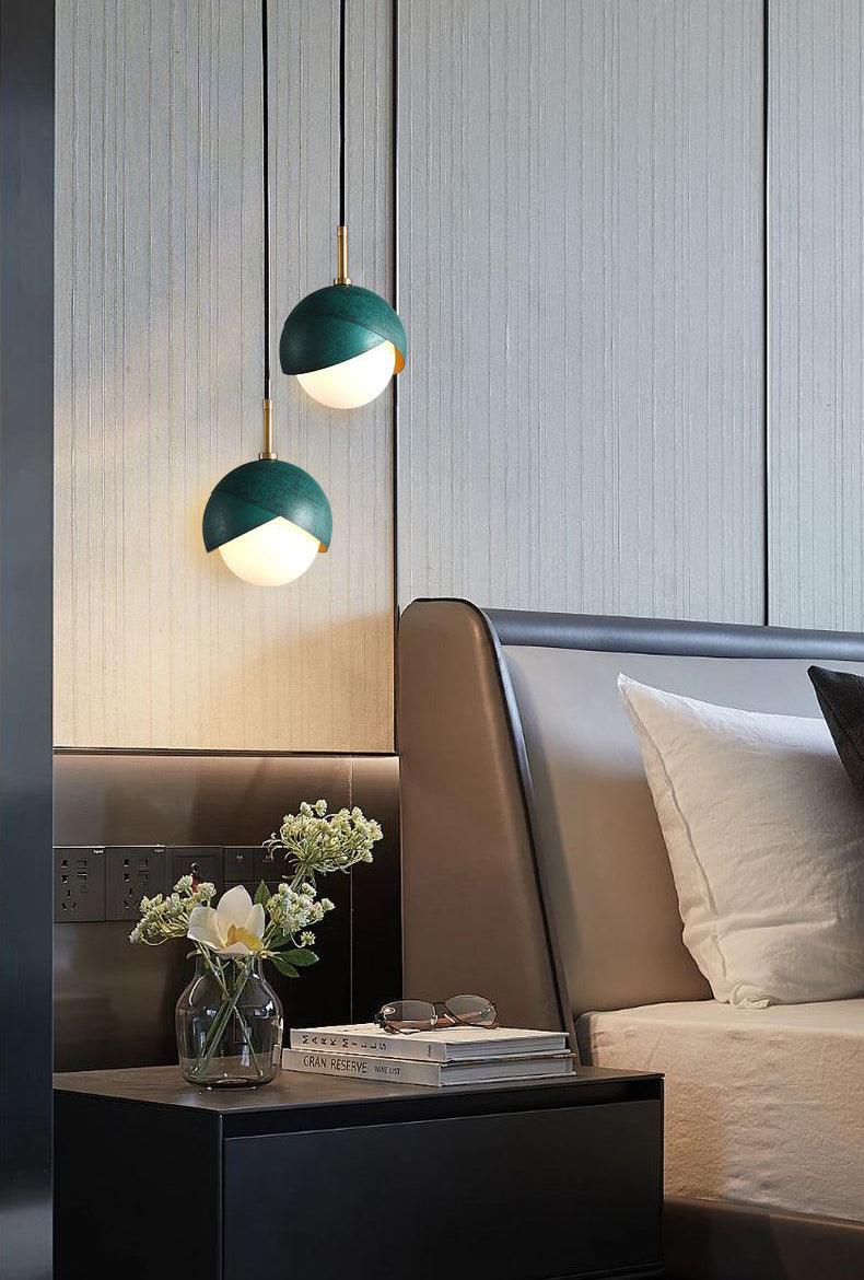 Jynara Pendant Lamp Brass Nested Opal Globe Modern-Neutral Decor