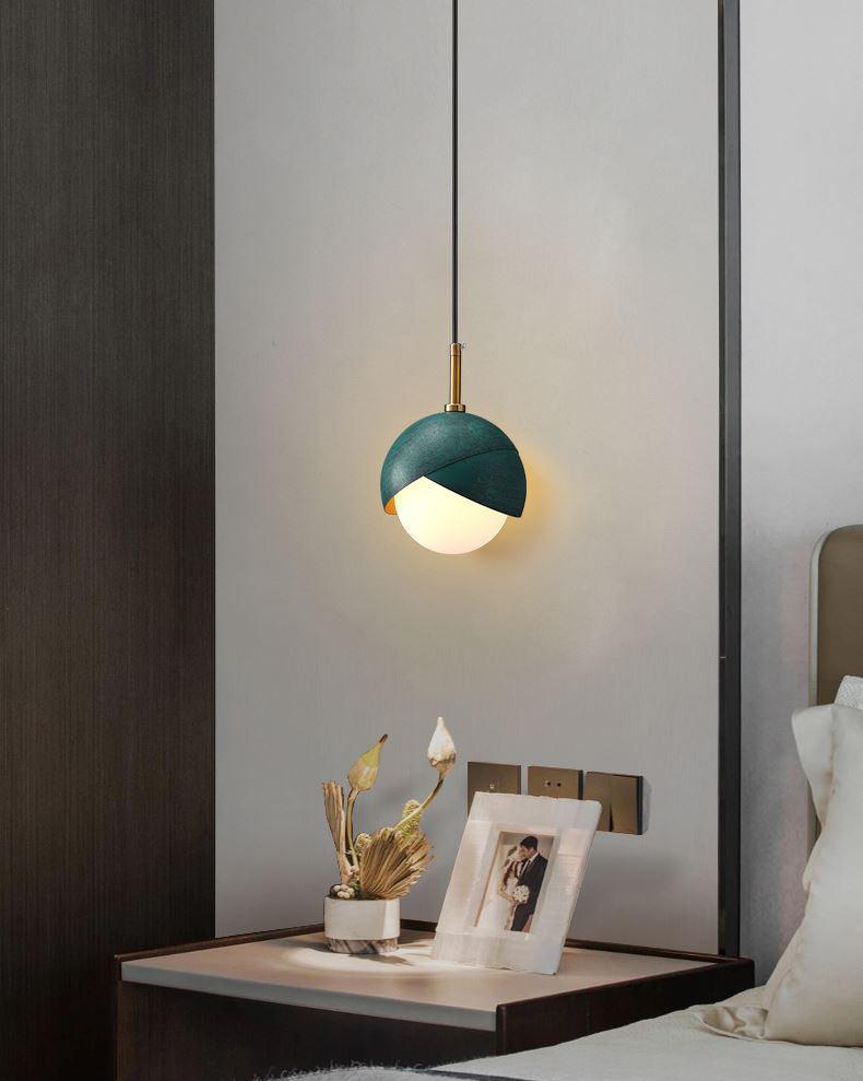 Jynara Pendant Lamp Brass Nested Opal Globe Modern-Neutral Decor