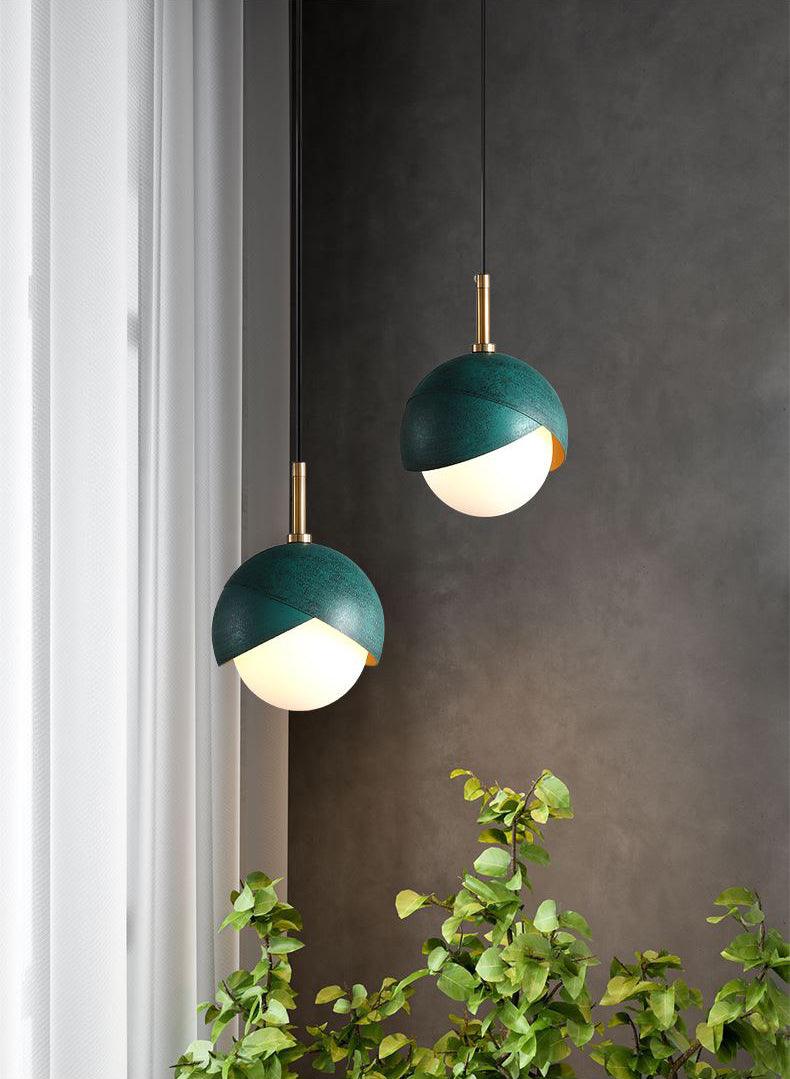 Jynara Pendant Lamp Brass Nested Opal Globe Modern-Neutral Decor