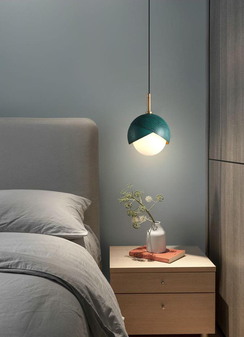 Jynara Pendant Lamp Brass Nested Opal Globe Modern-Neutral Decor
