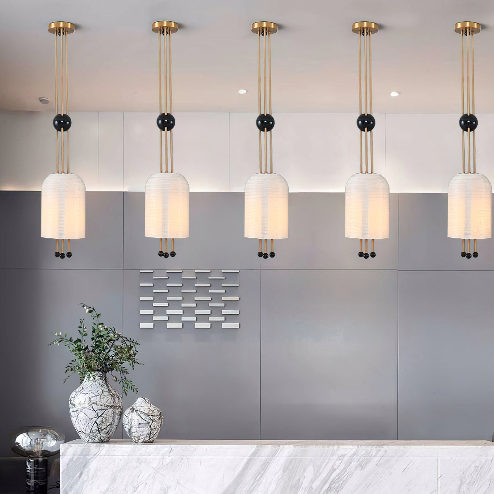 Qir Traditional Elegance Glass Pendant Light-Neutral Decor