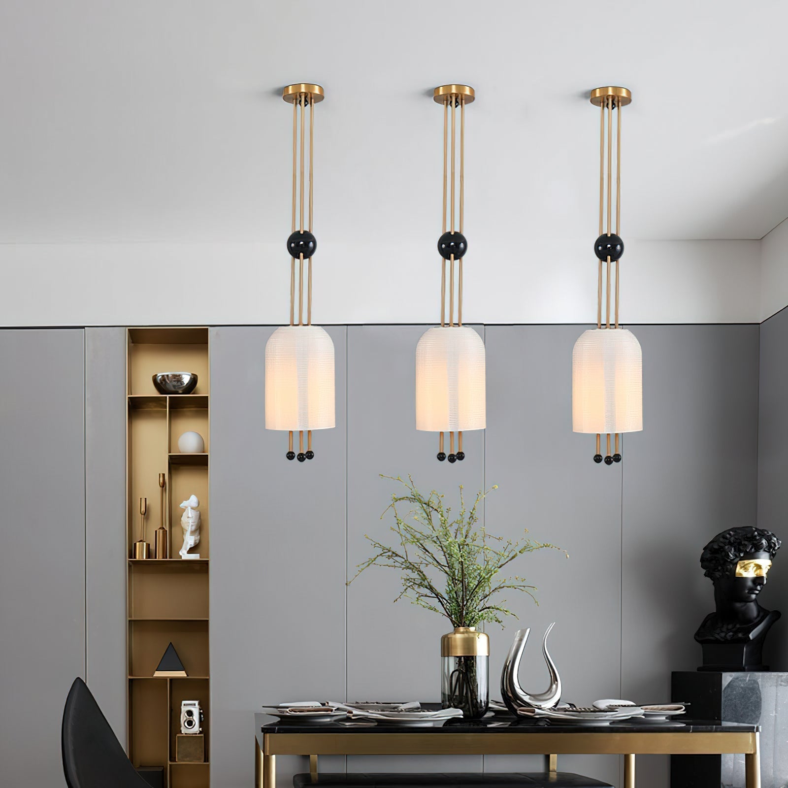 Qir Traditional Elegance Glass Pendant Light-Neutral Decor