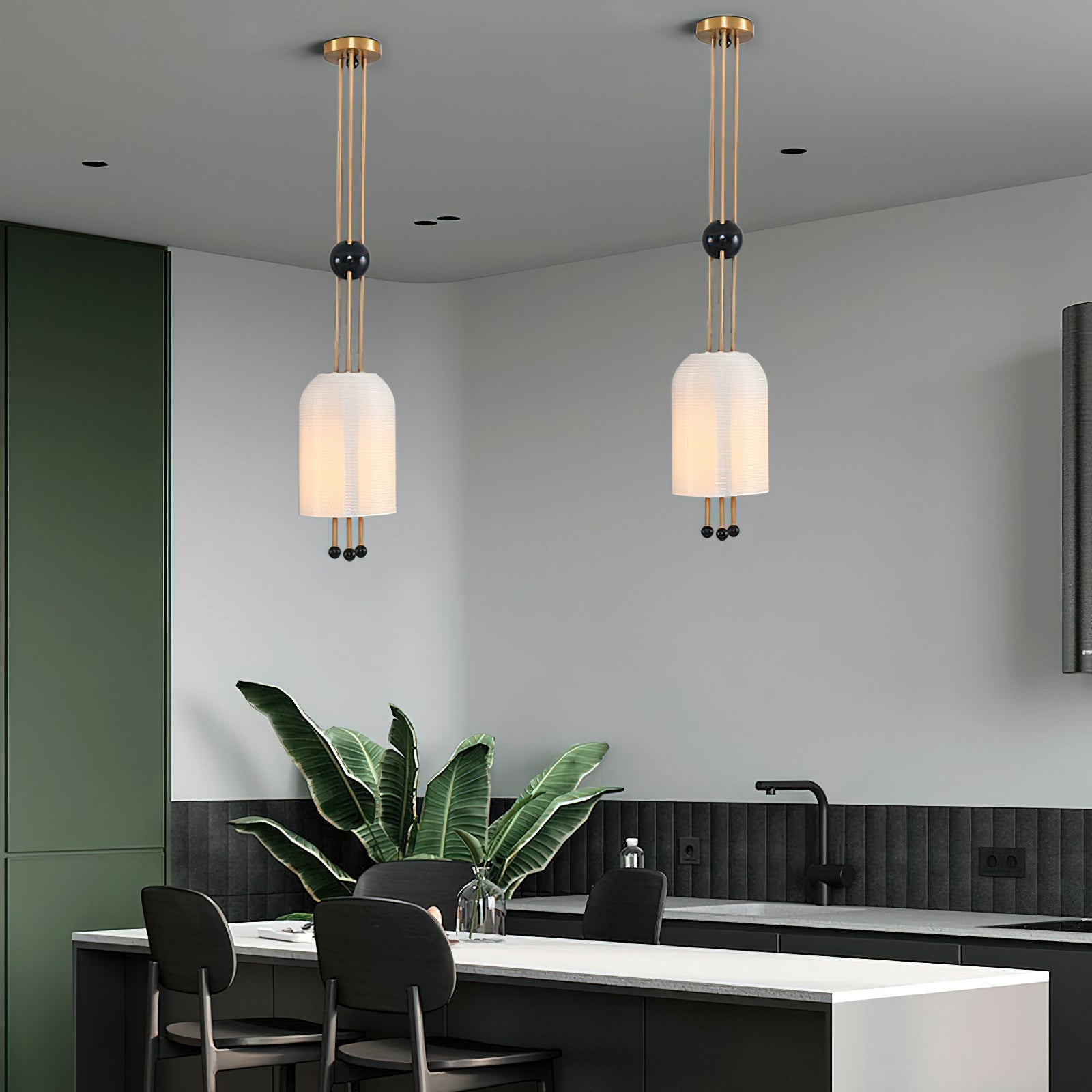 Qir Traditional Elegance Glass Pendant Light-Neutral Decor