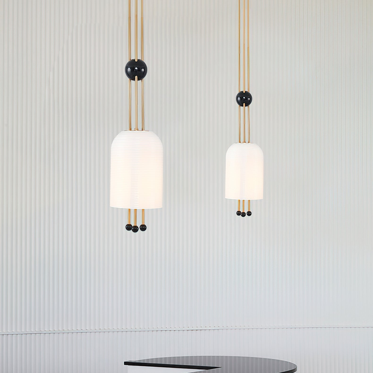 Qir Traditional Elegance Glass Pendant Light-Neutral Decor