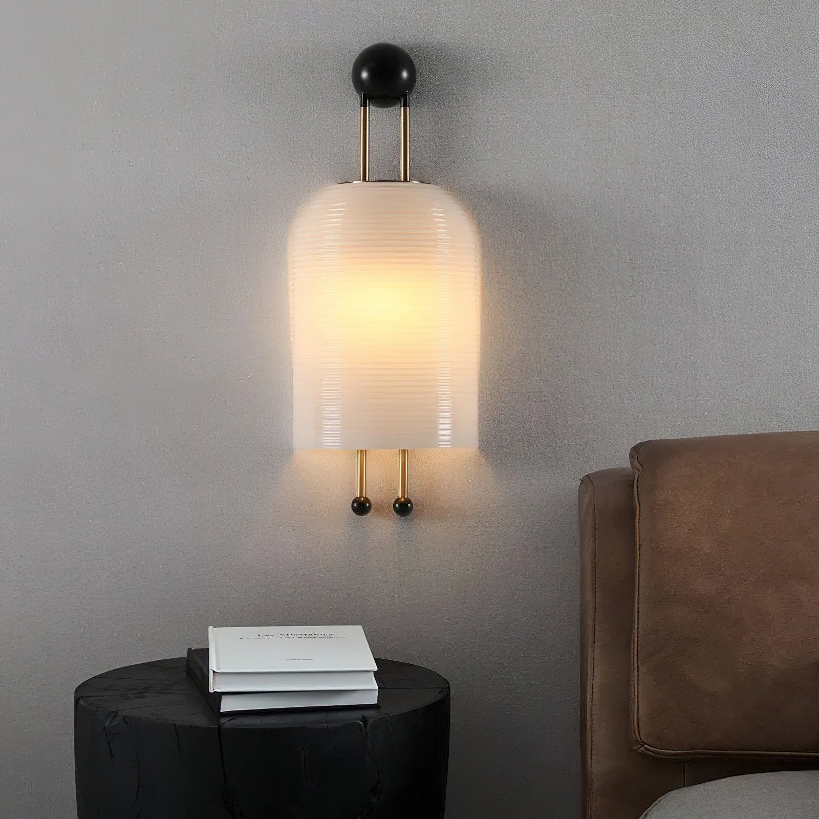 Bly Wall Lamp Opal Glass Gold Rods-Neutral Decor