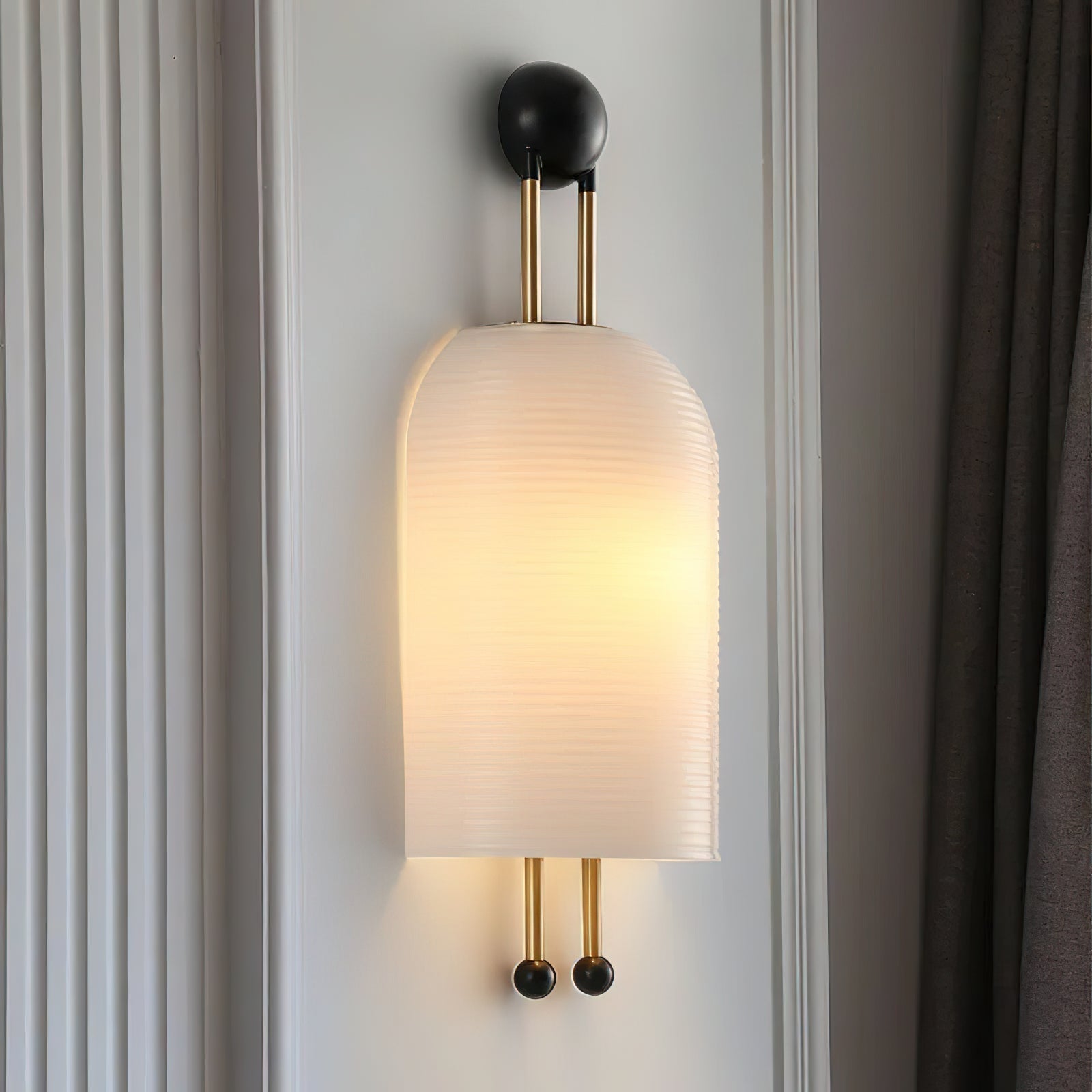Bly Wall Lamp Opal Glass Gold Rods-Neutral Decor