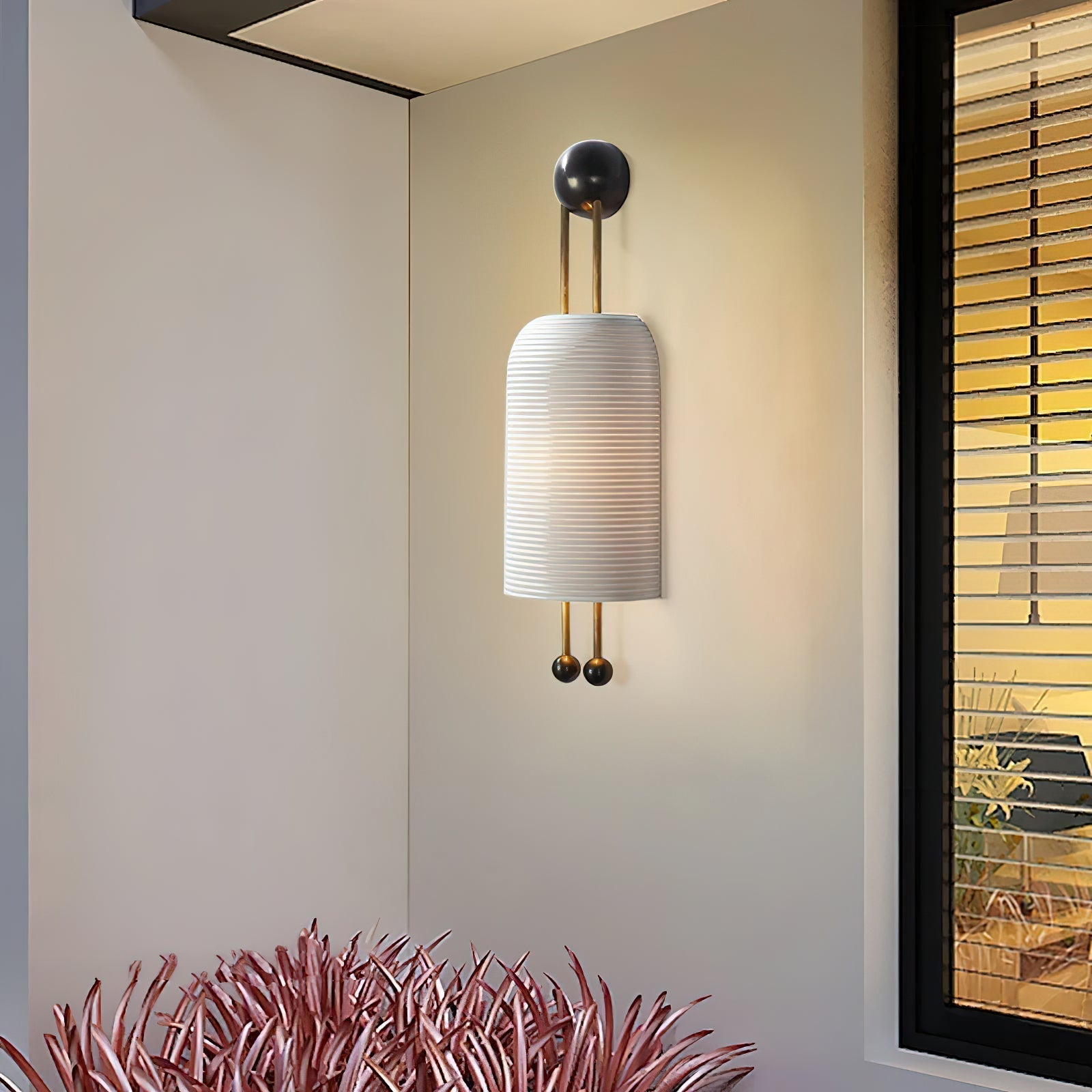 Bly Wall Lamp Opal Glass Gold Rods-Neutral Decor