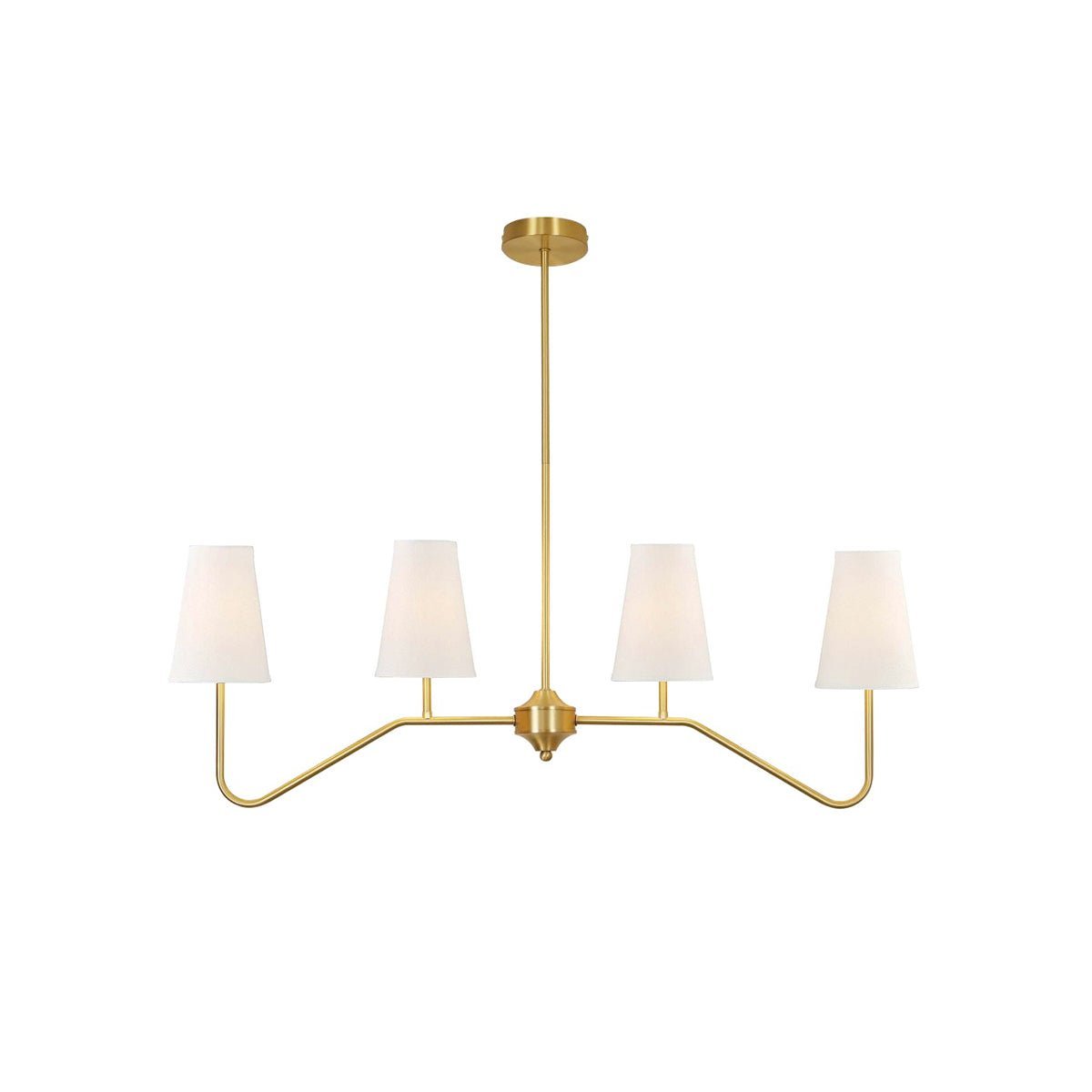 Lustra Chandelier Brass Curved Beige Linear-Neutral Decor