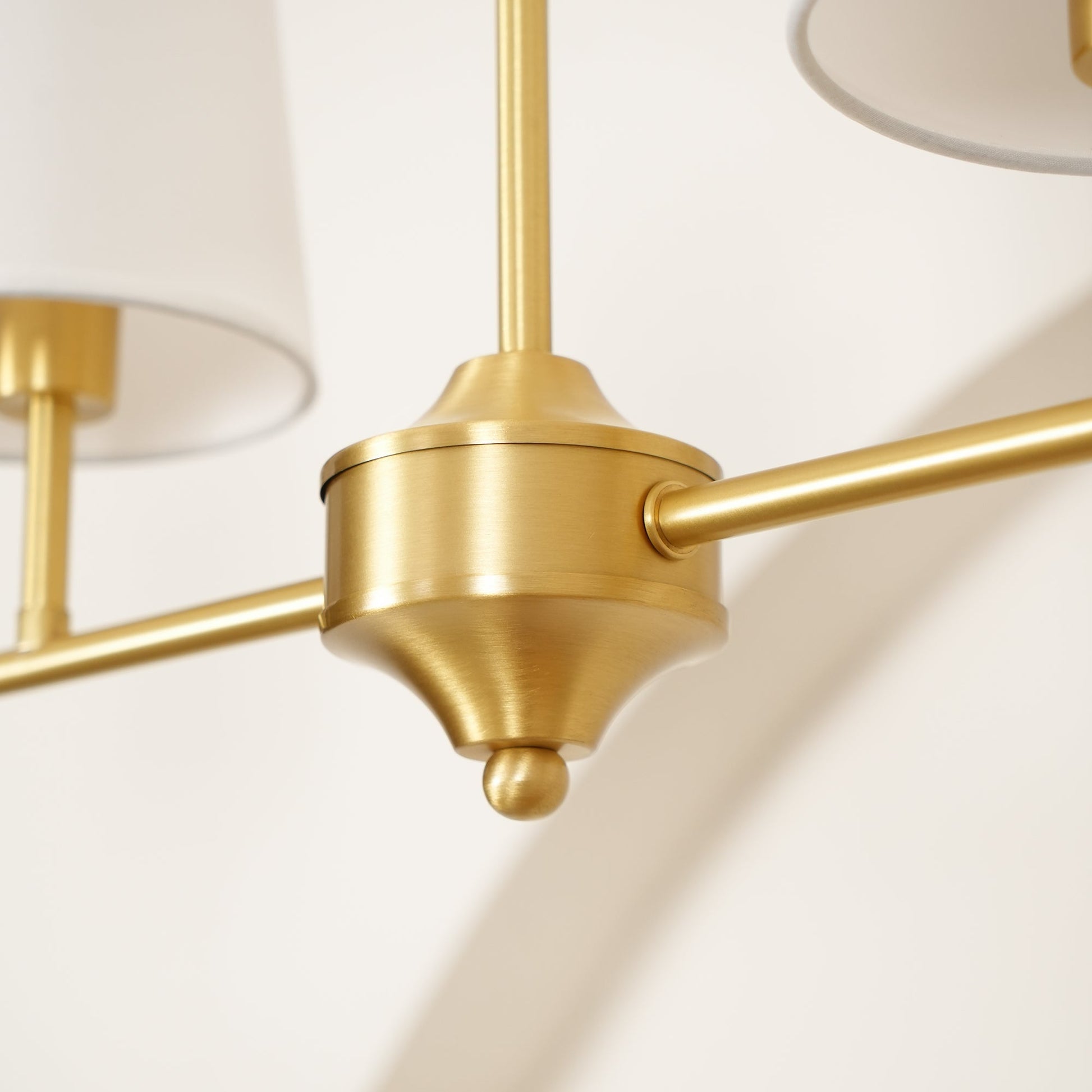 Lustra Chandelier Brass Curved Beige Linear-Neutral Decor
