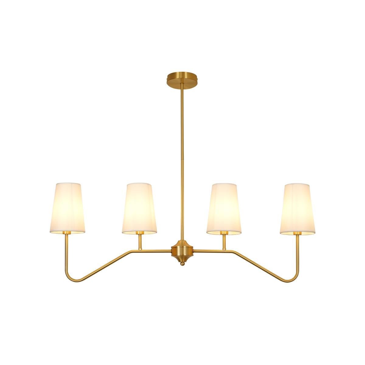 Lustra Chandelier Brass Curved Beige Linear-Neutral Decor