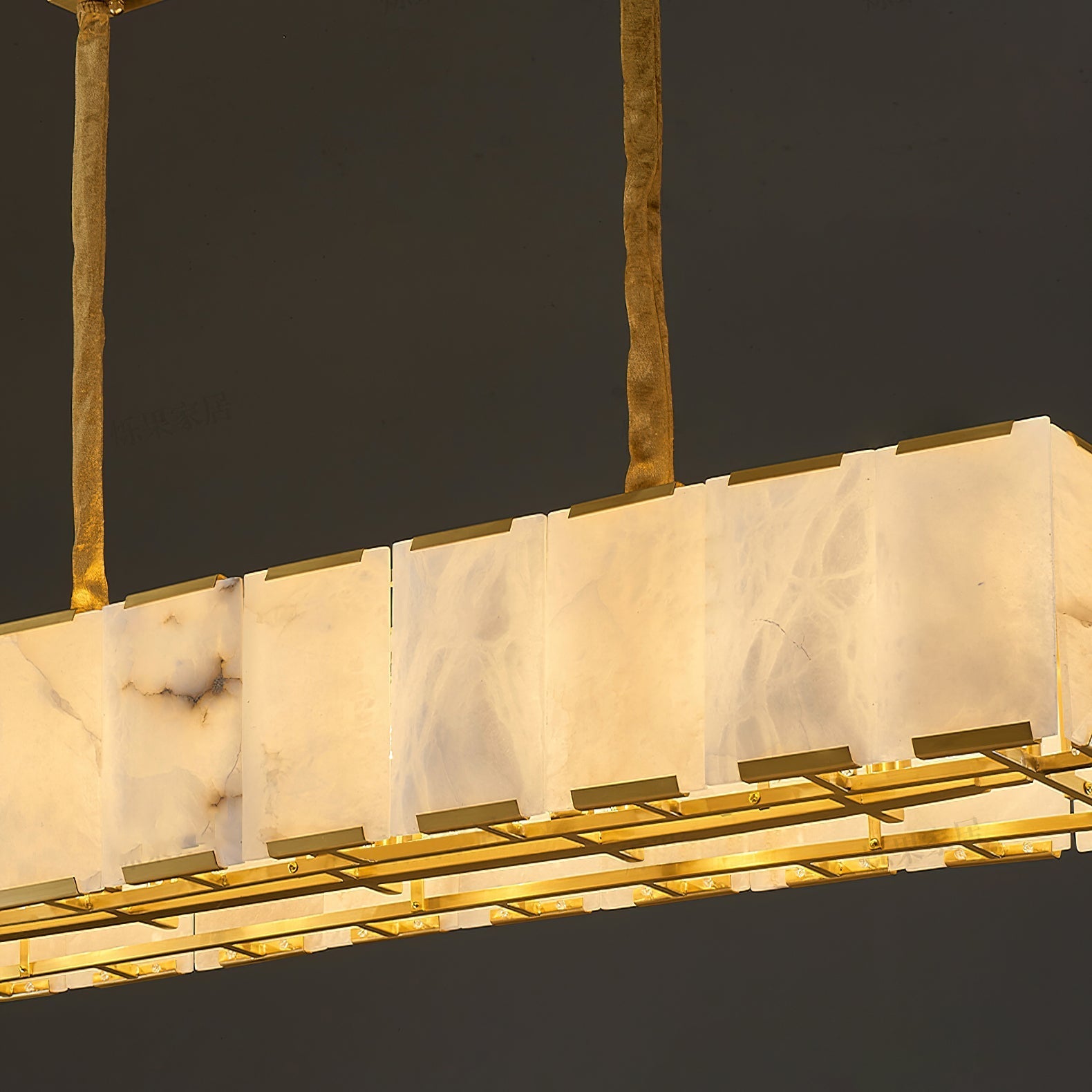 View from below the Bernardi chandelier, showing the arrangement of E14 bulbs.