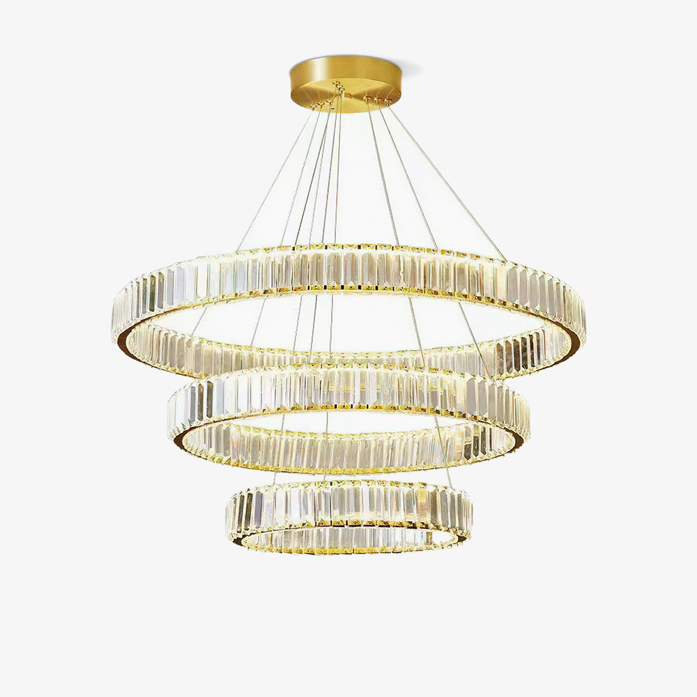 Lustra Chandelier Gold Crystal Ring-Neutral Decor