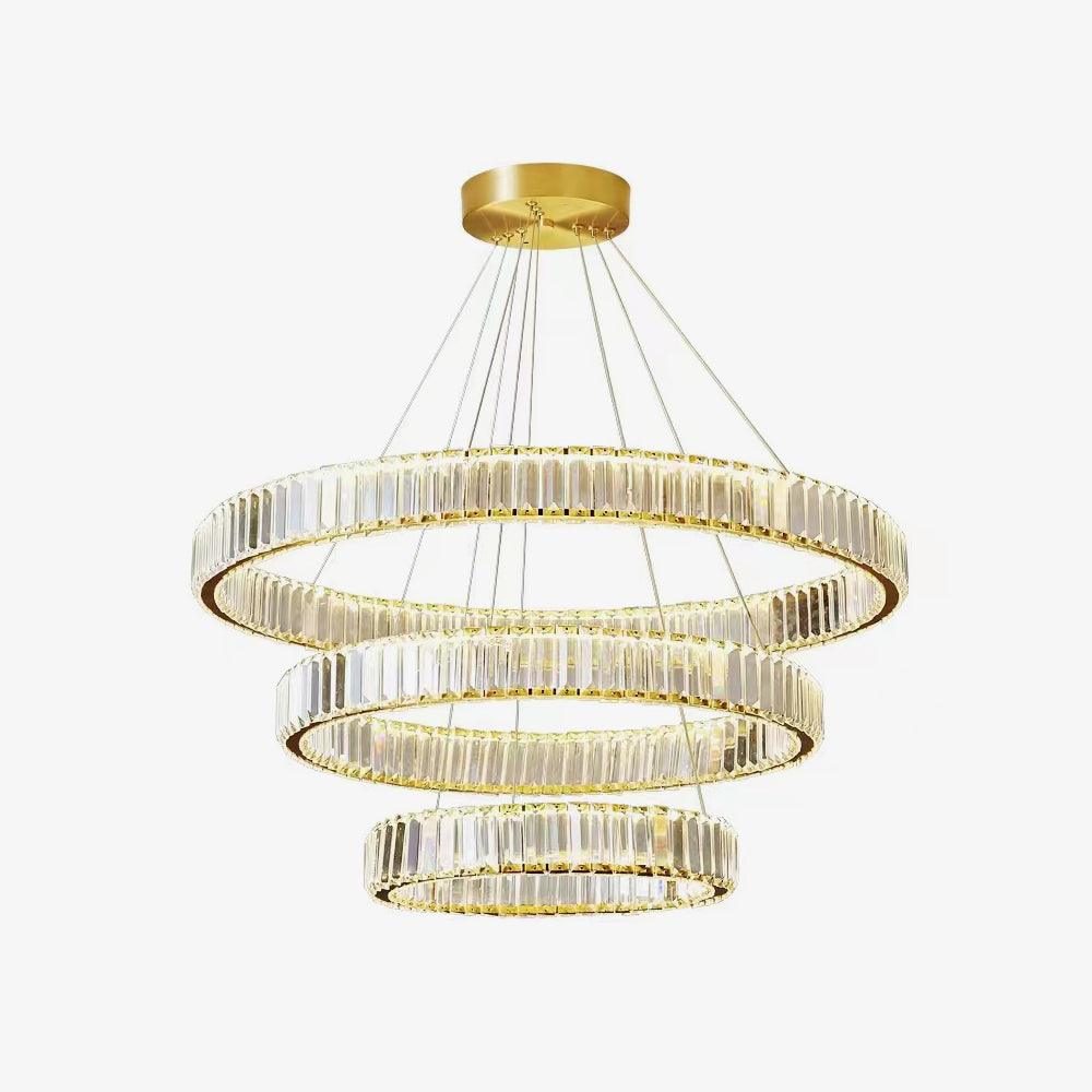 Lustra Chandelier Gold Crystal Ring-Neutral Decor