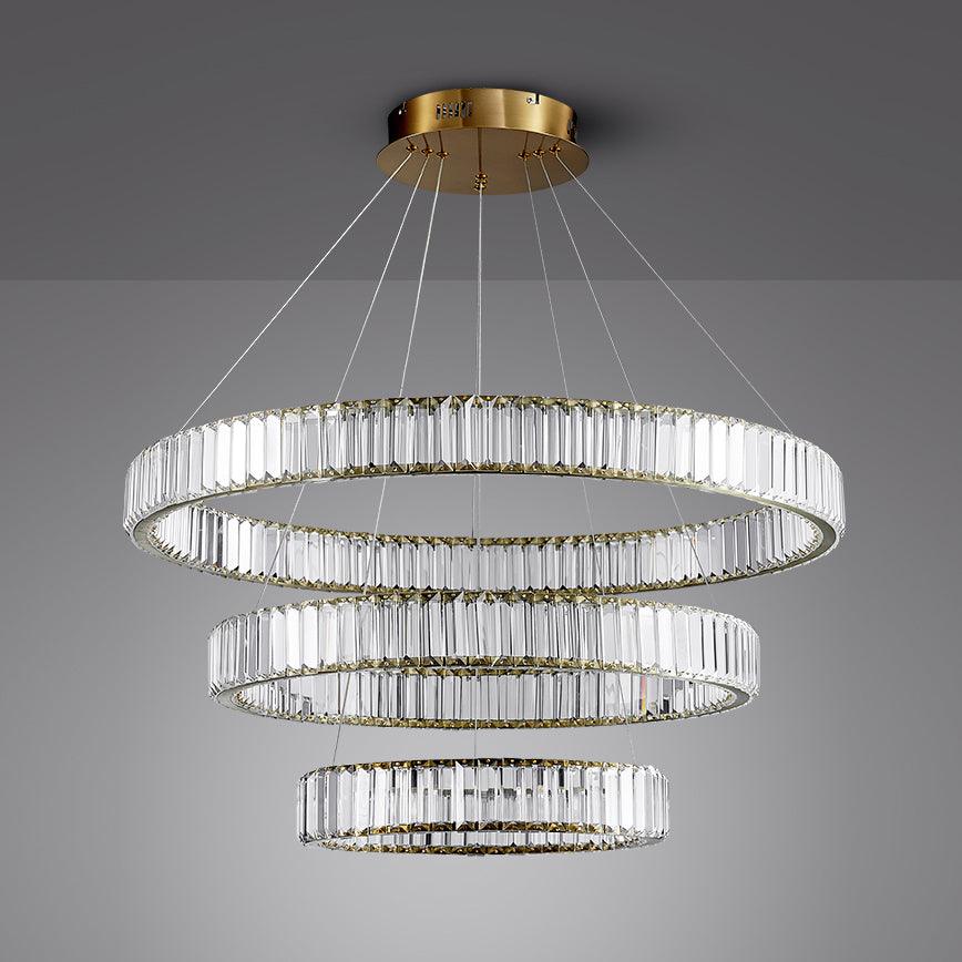Lustra Chandelier Gold Crystal Ring-Neutral Decor