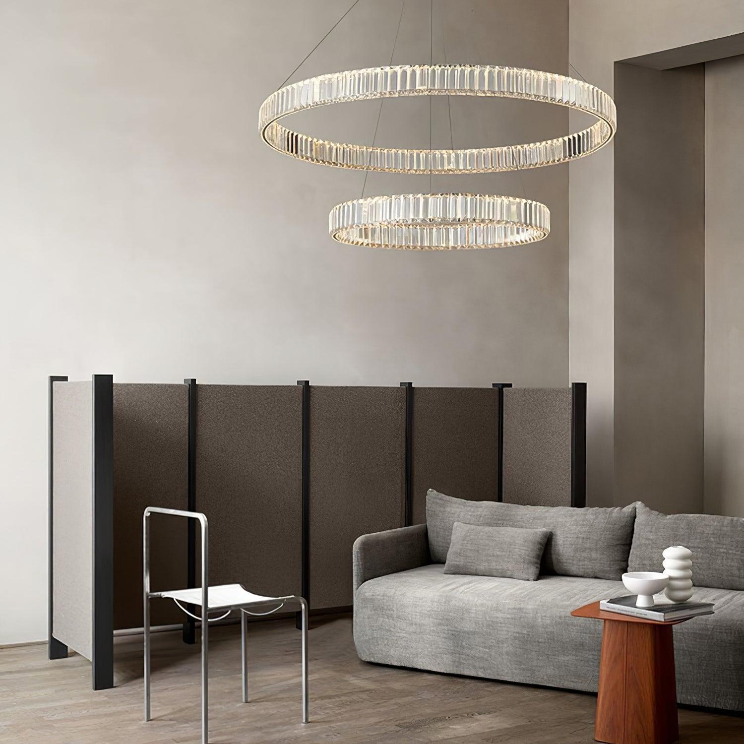 Lustra Chandelier Gold Crystal Ring-Neutral Decor