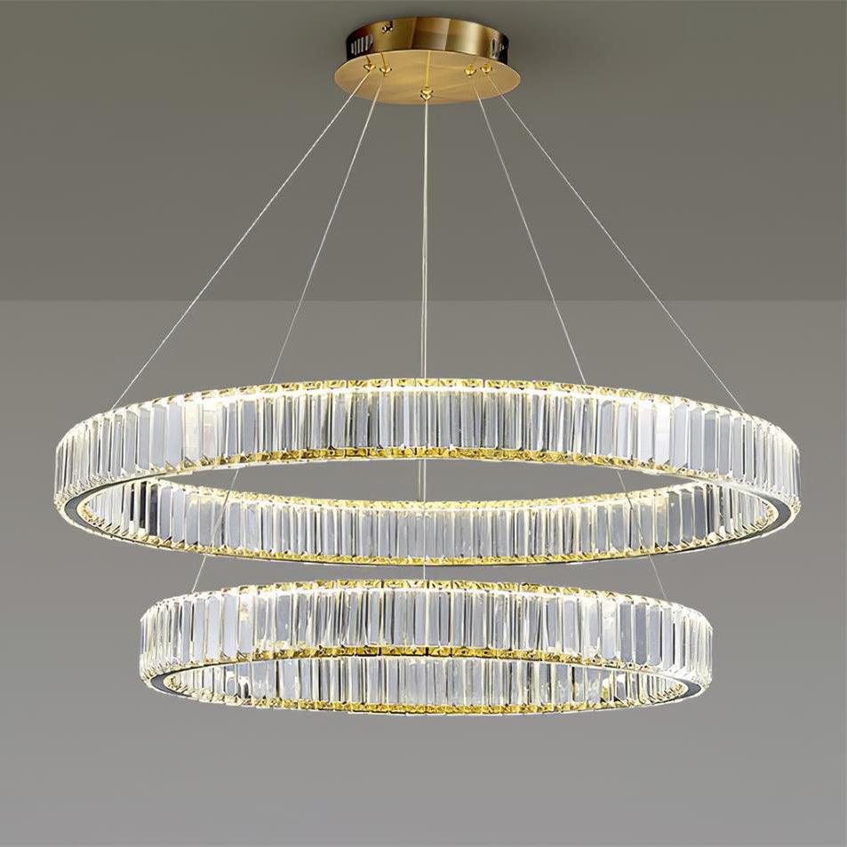 Lustra Chandelier Gold Crystal Ring-Neutral Decor