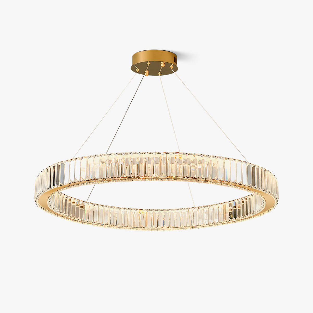 Lustra Chandelier Gold Crystal Ring-Neutral Decor